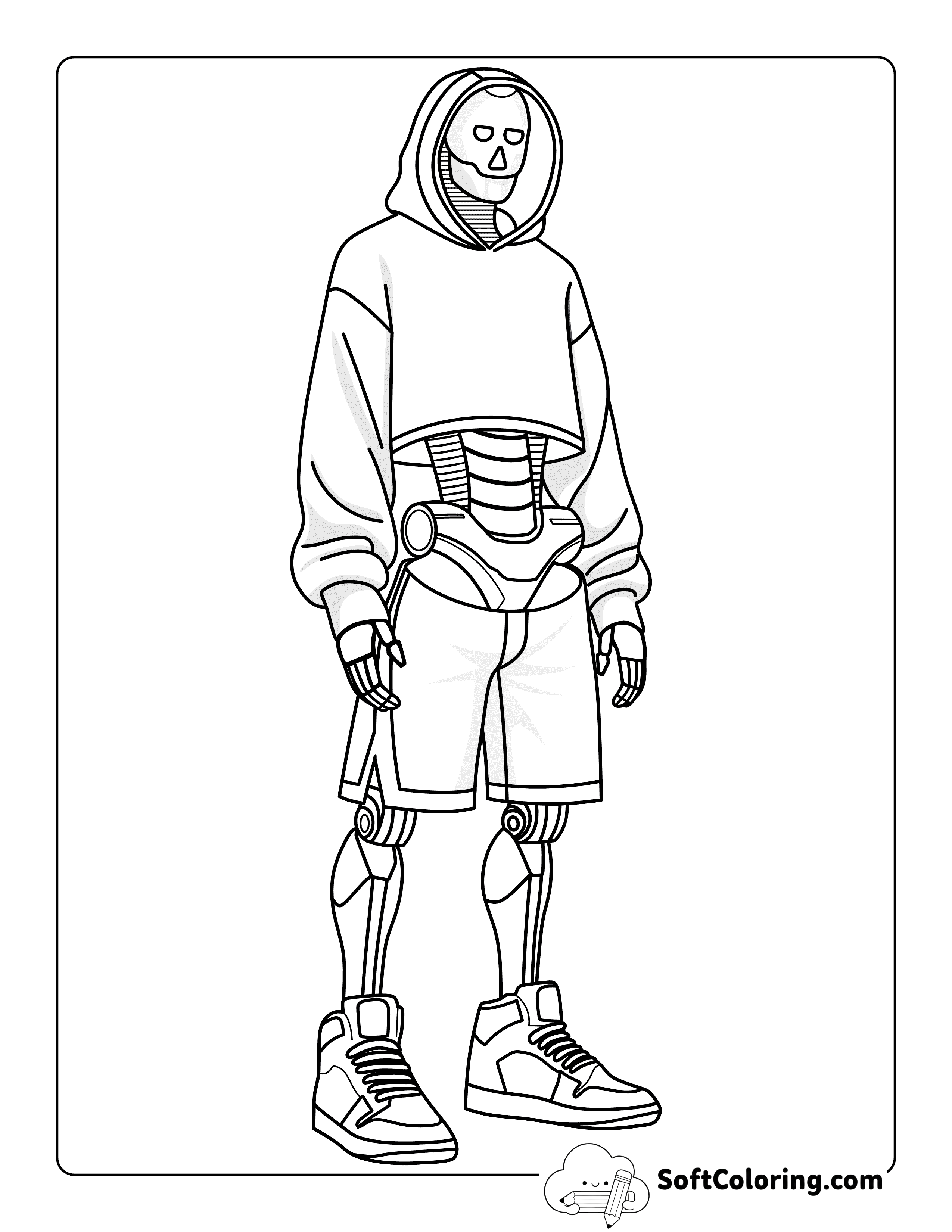 Cool Robot Athlete Coloring Page for Teens