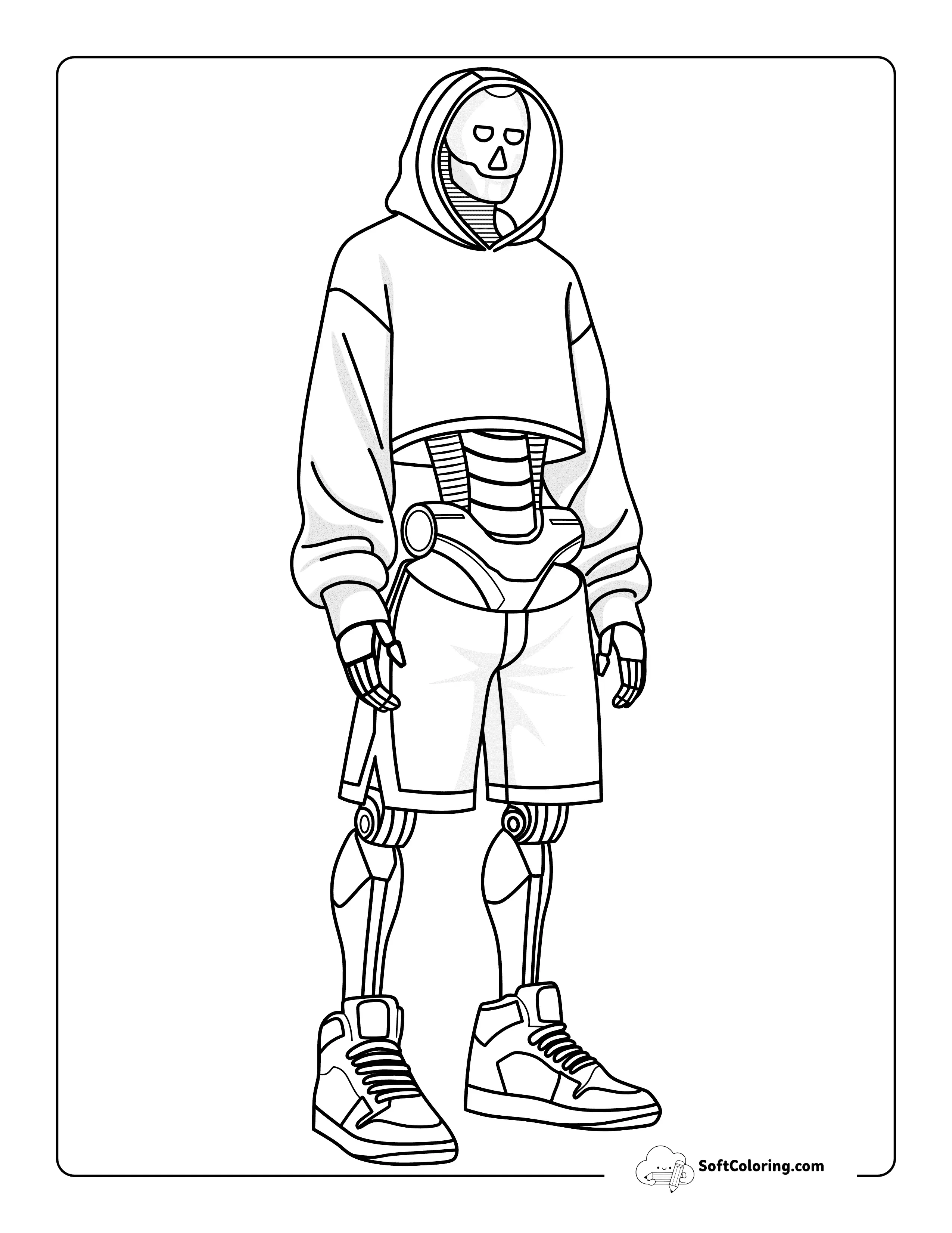 Cool Robot Athlete Coloring Page For Teens