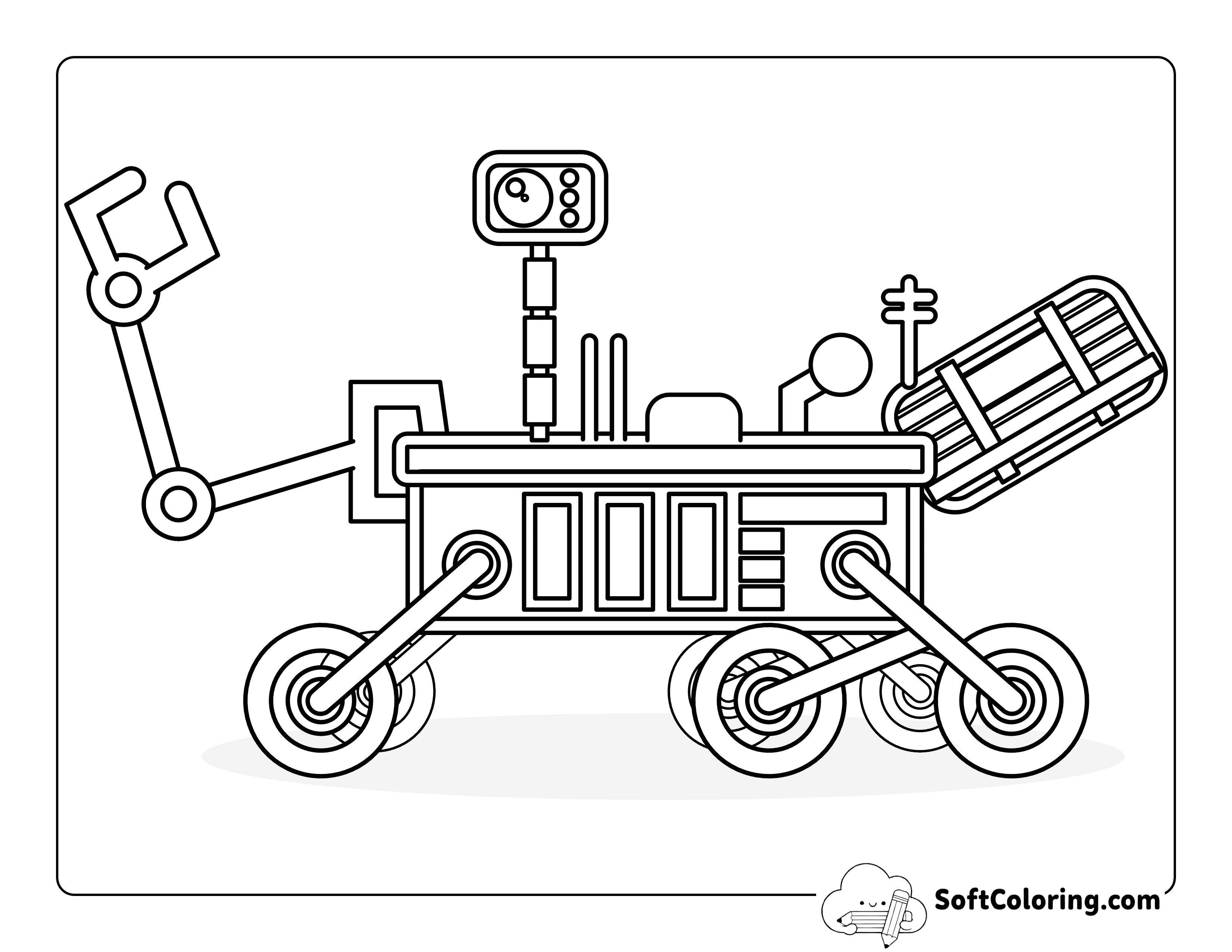 Easy Cool Mars Rover Coloring Page
