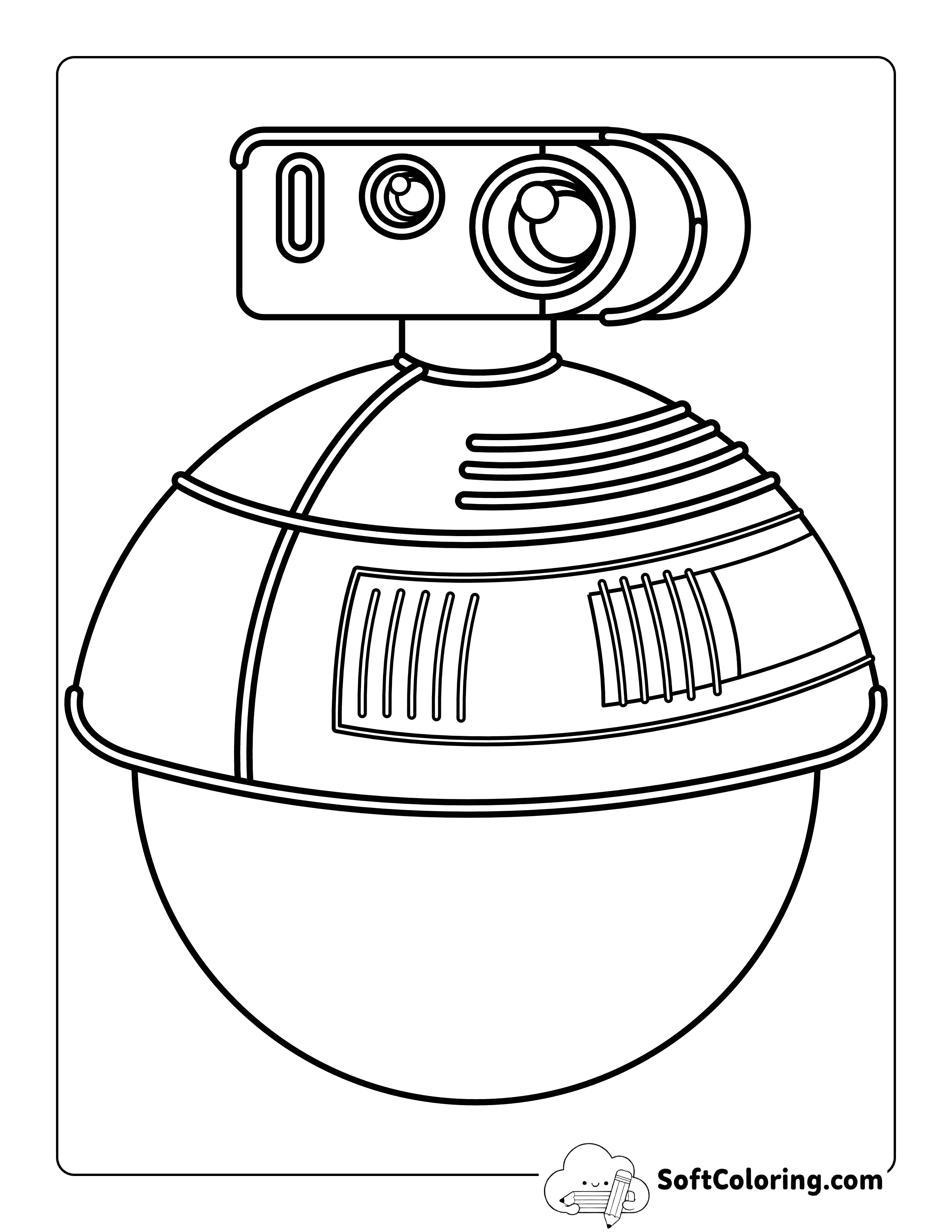 Cool Sphere Robot Coloring Sheet