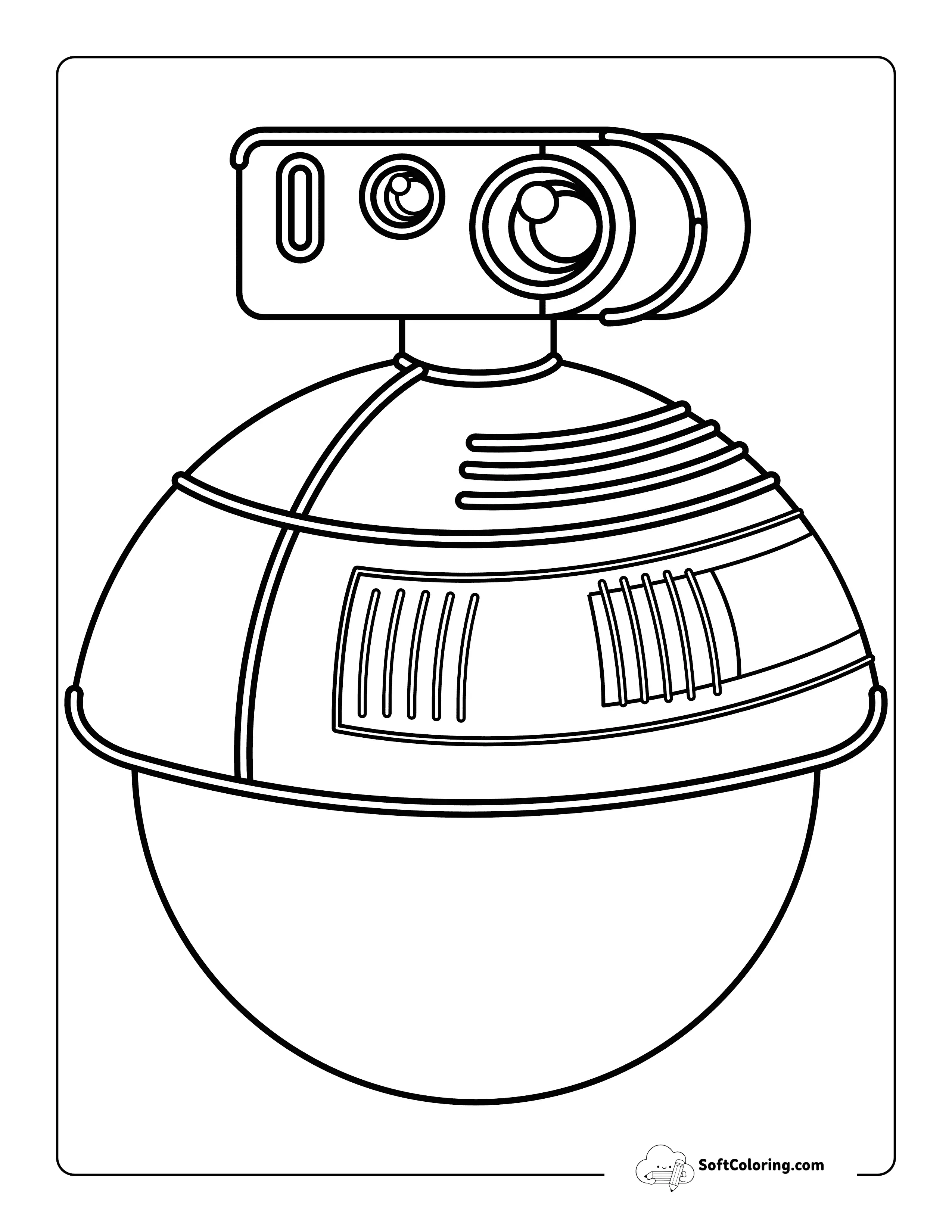 Cool Sphere Robot Coloring Sheet