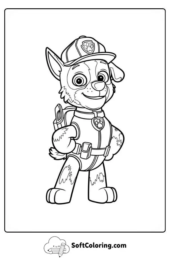 Rocky Paw Patrol Coloring Page