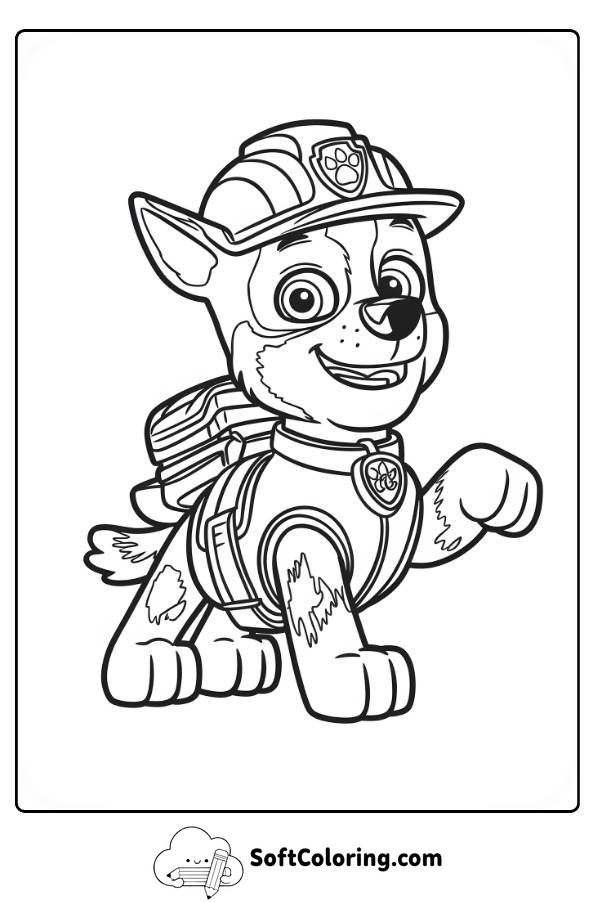 Rocky Paw Patrol Coloring Page