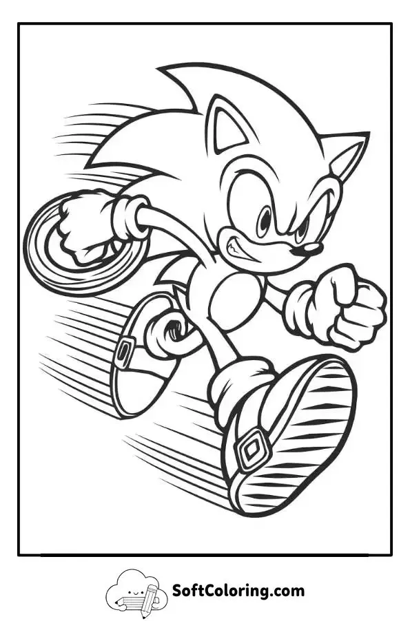 Sonic Running Coloring Page
