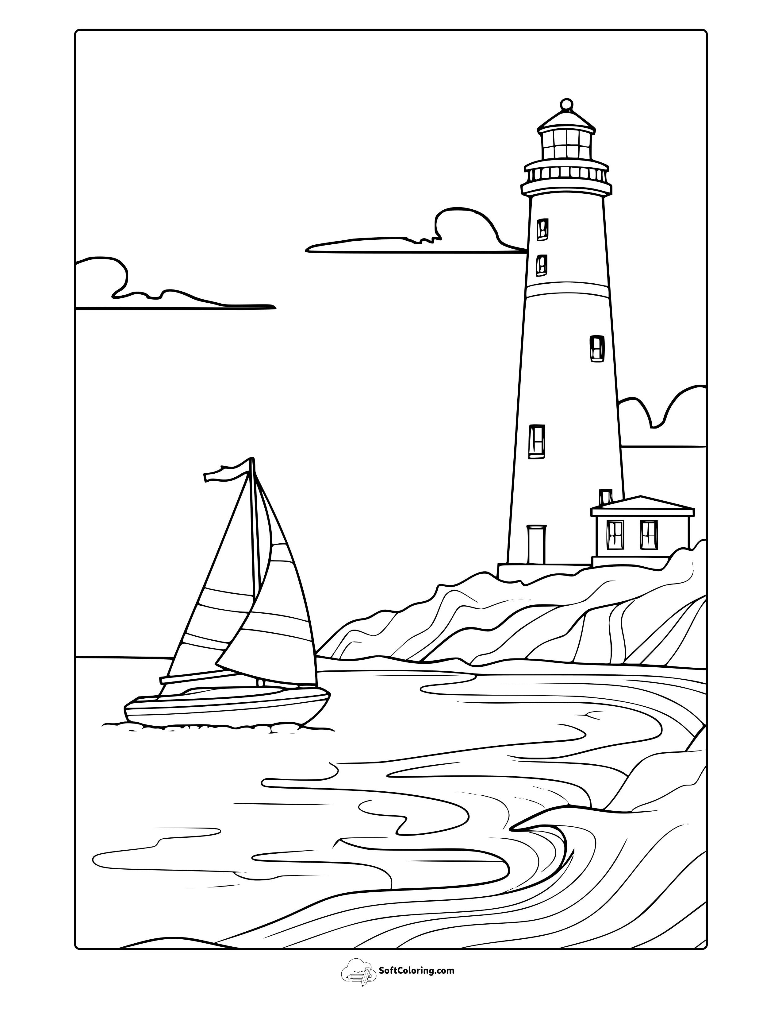 Sailing Boat Trip Coloring Page