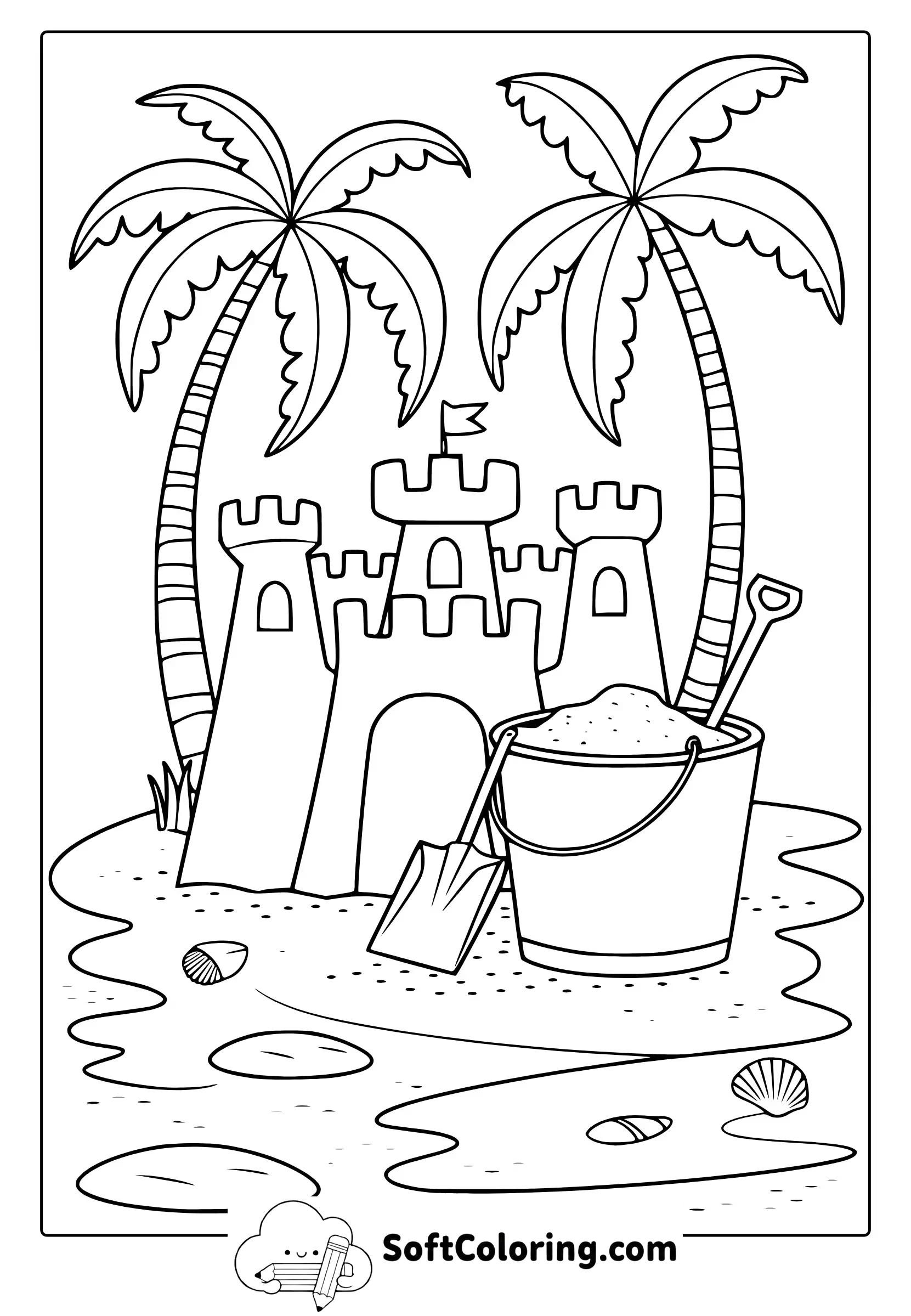sand castle coloring page