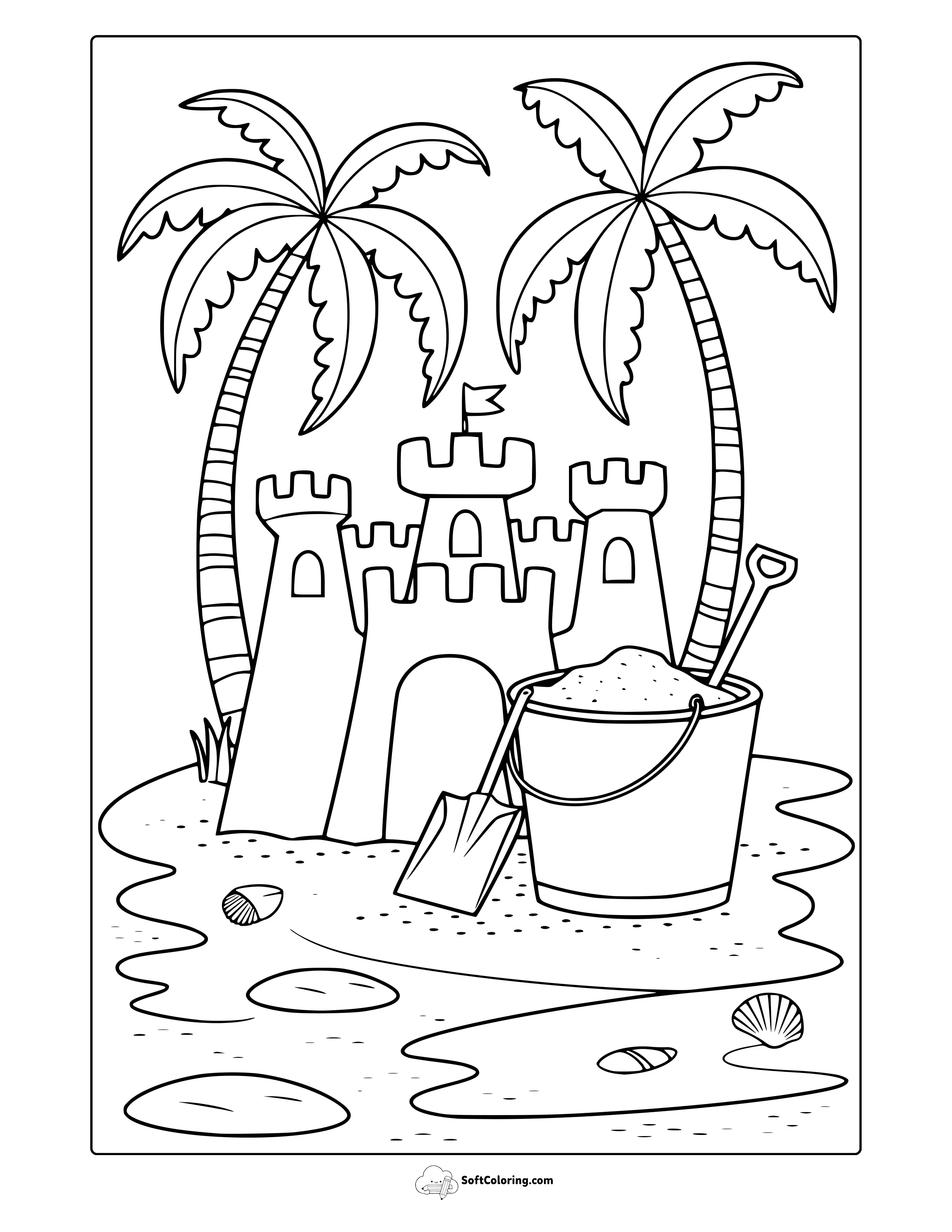 Sand Castle Coloring Page