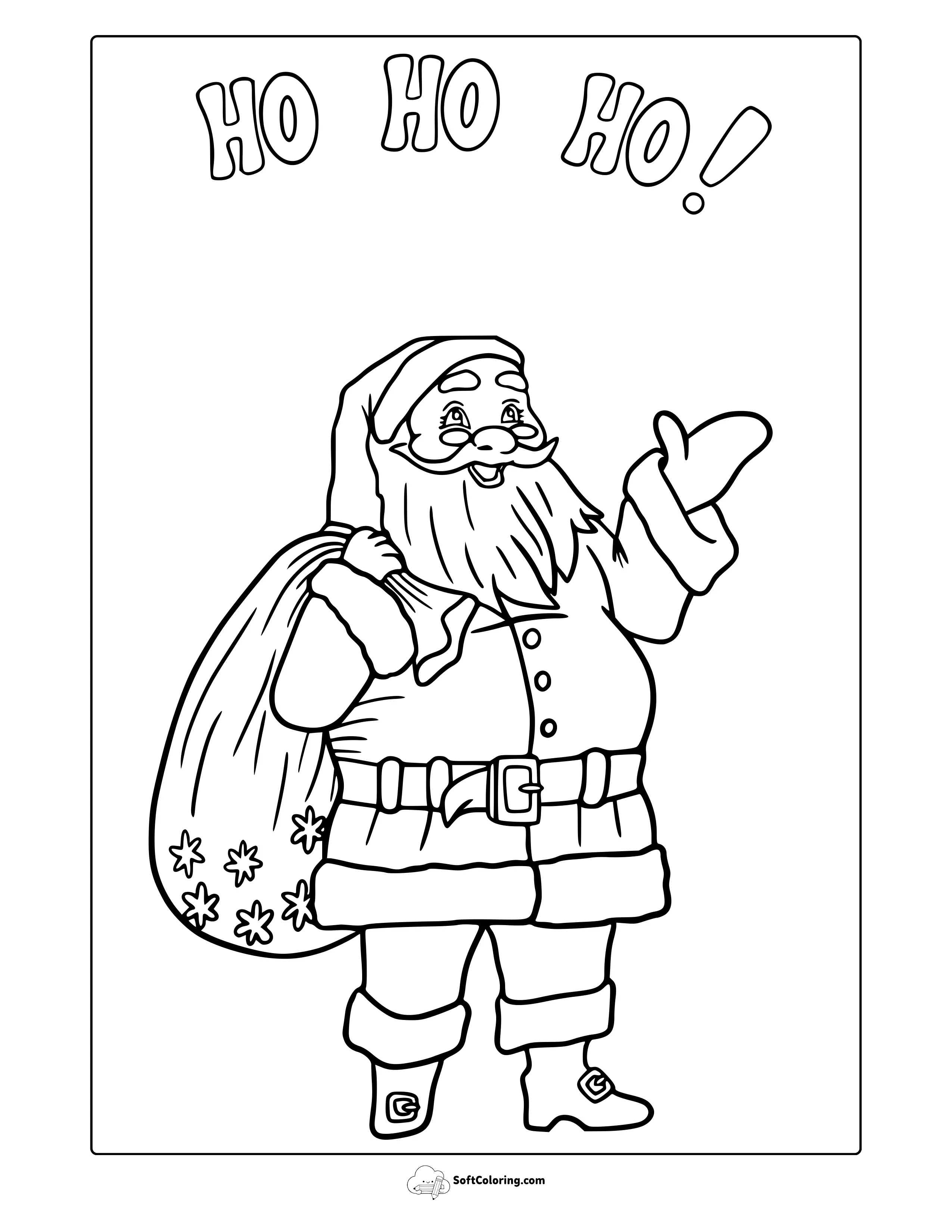 Santa Claus Ho Ho Ho Coloring Page