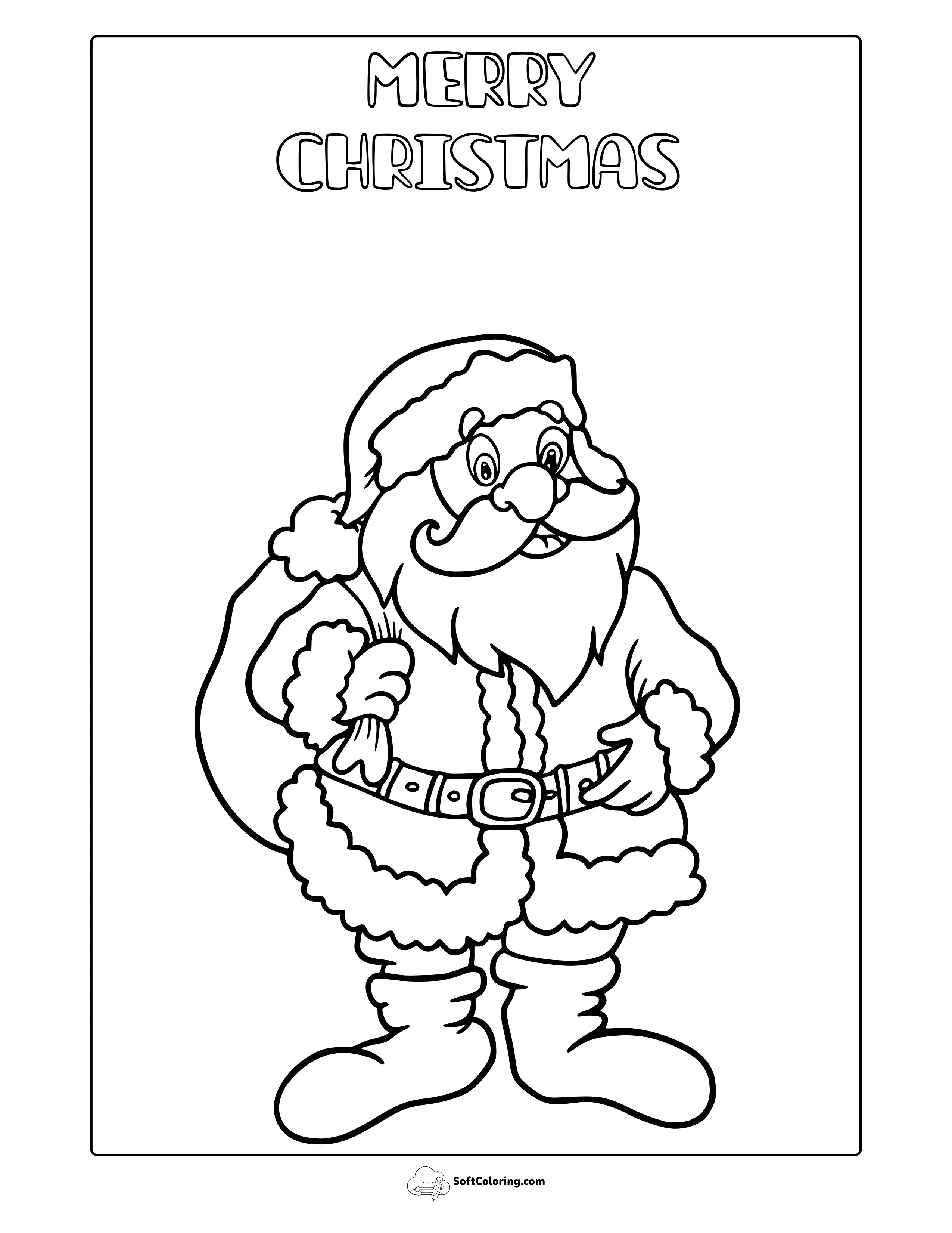 Santa Claus Carrying A Sack Coloring Page