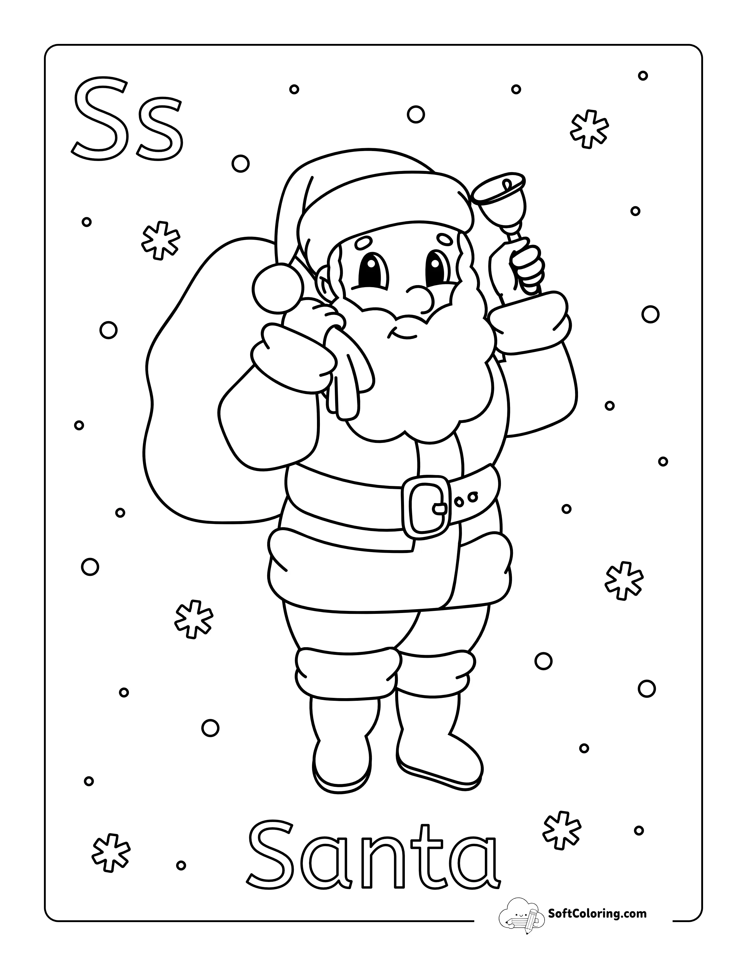 Santa Alphabet Printable To Color