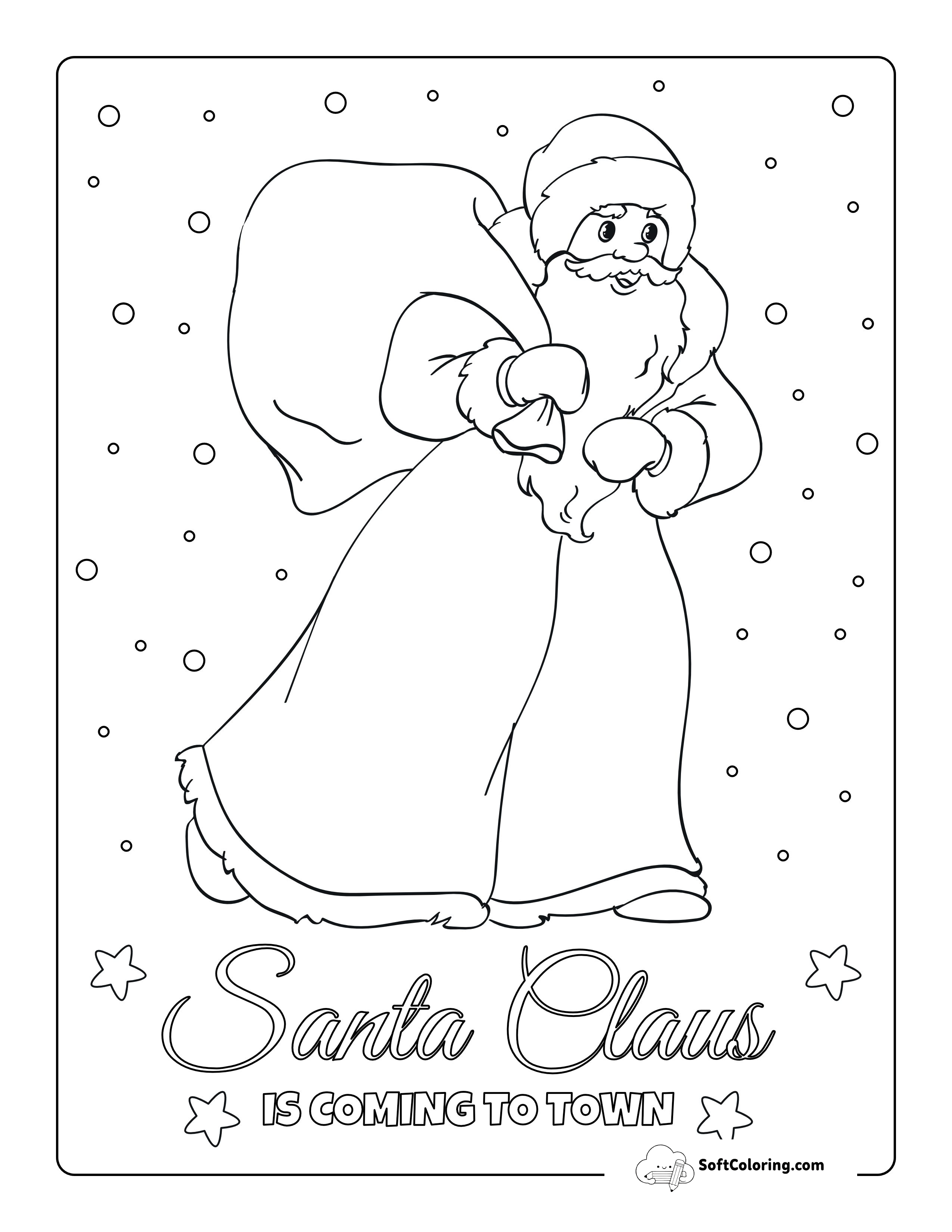 Printable Santa Claus In The Snow Picture