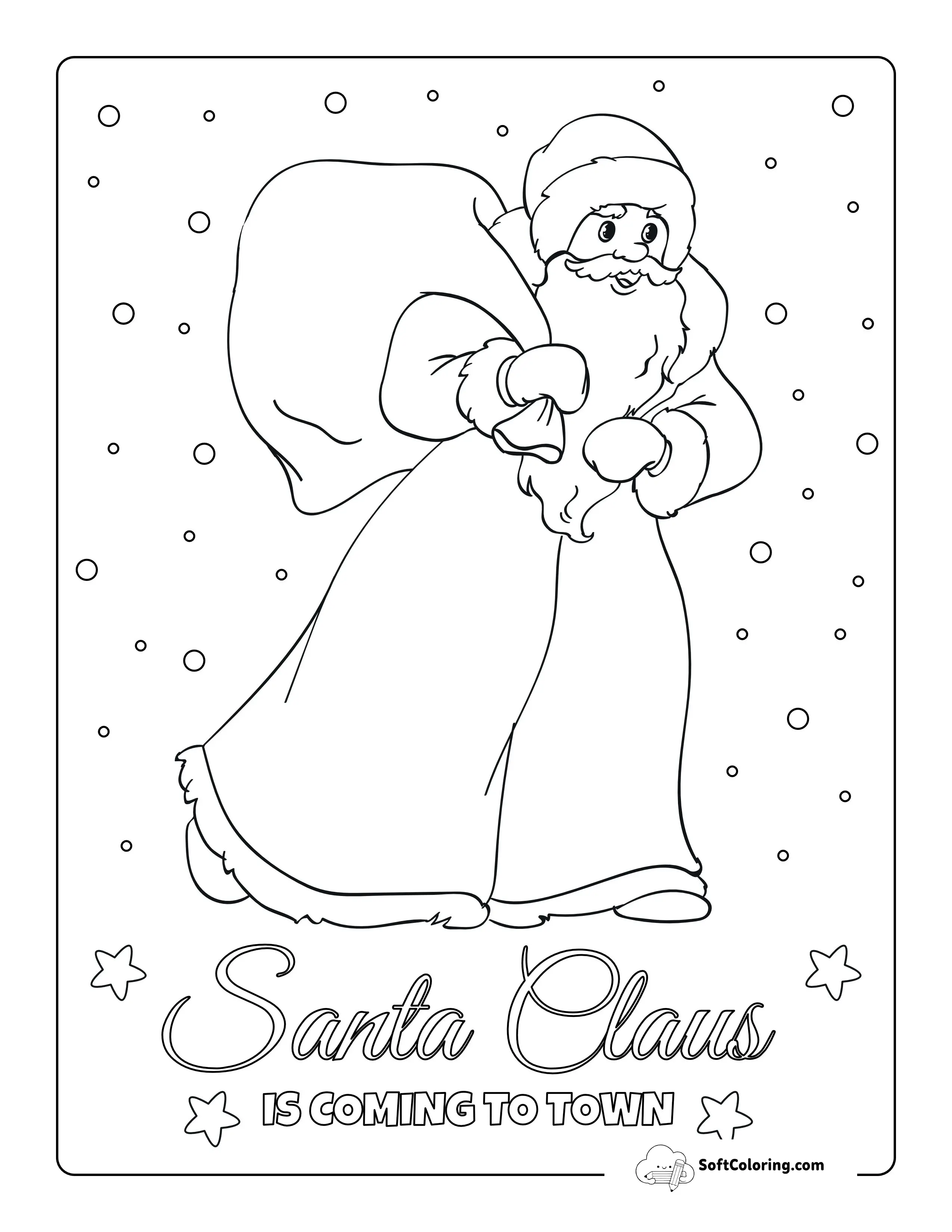 Printable Santa Claus In The Snow Picture