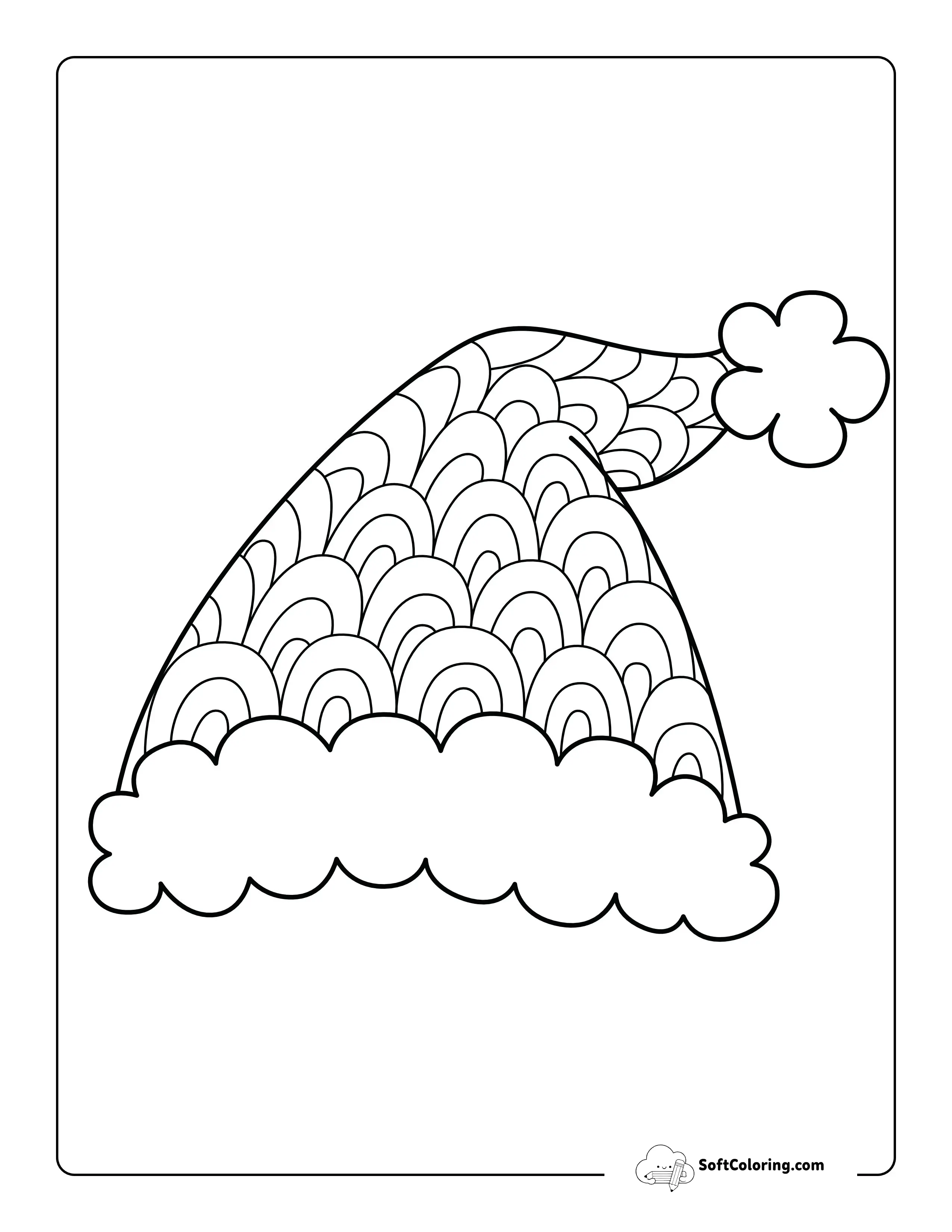 Free Printable Santa Hat Zentangle