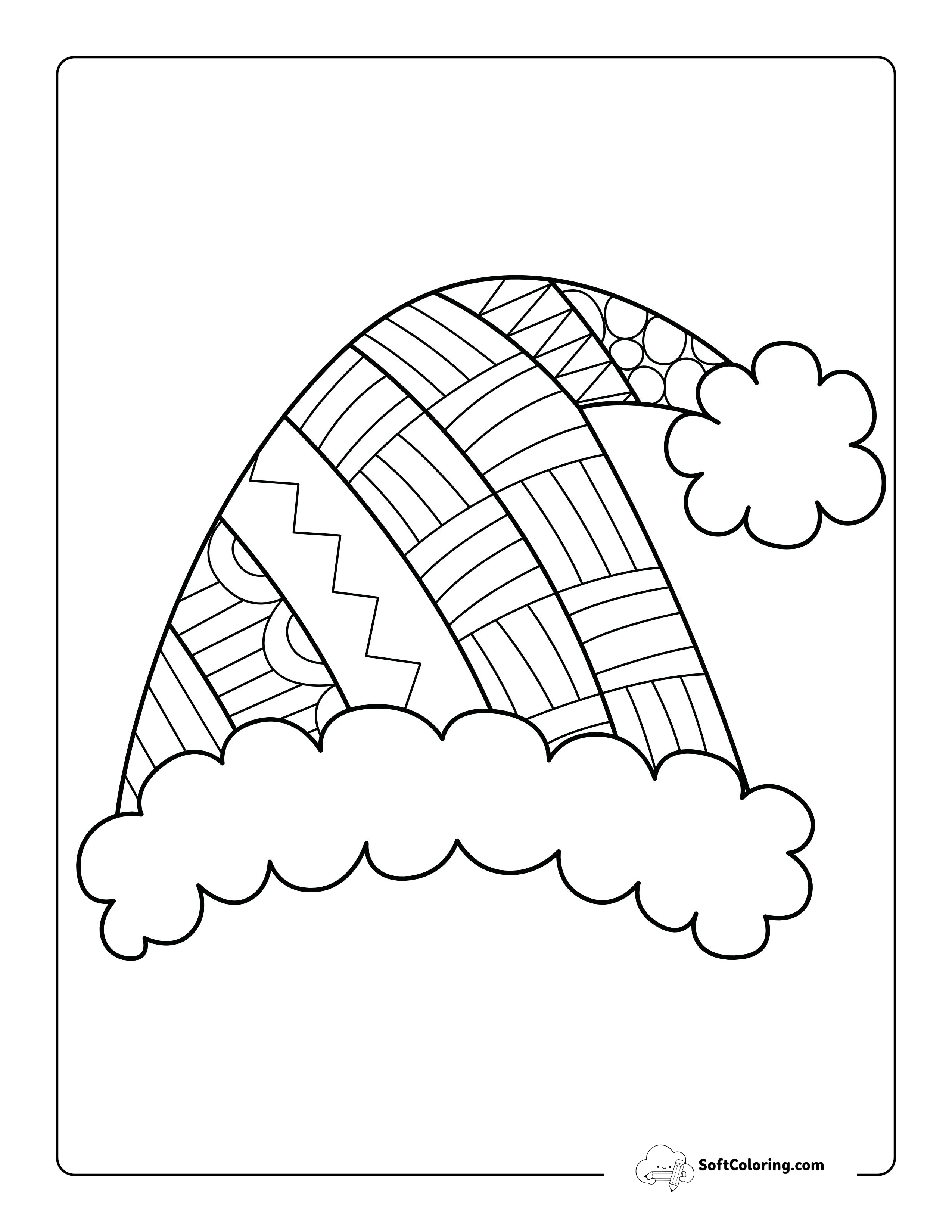 Easy Santa Hat Zentangle Printable For Kids