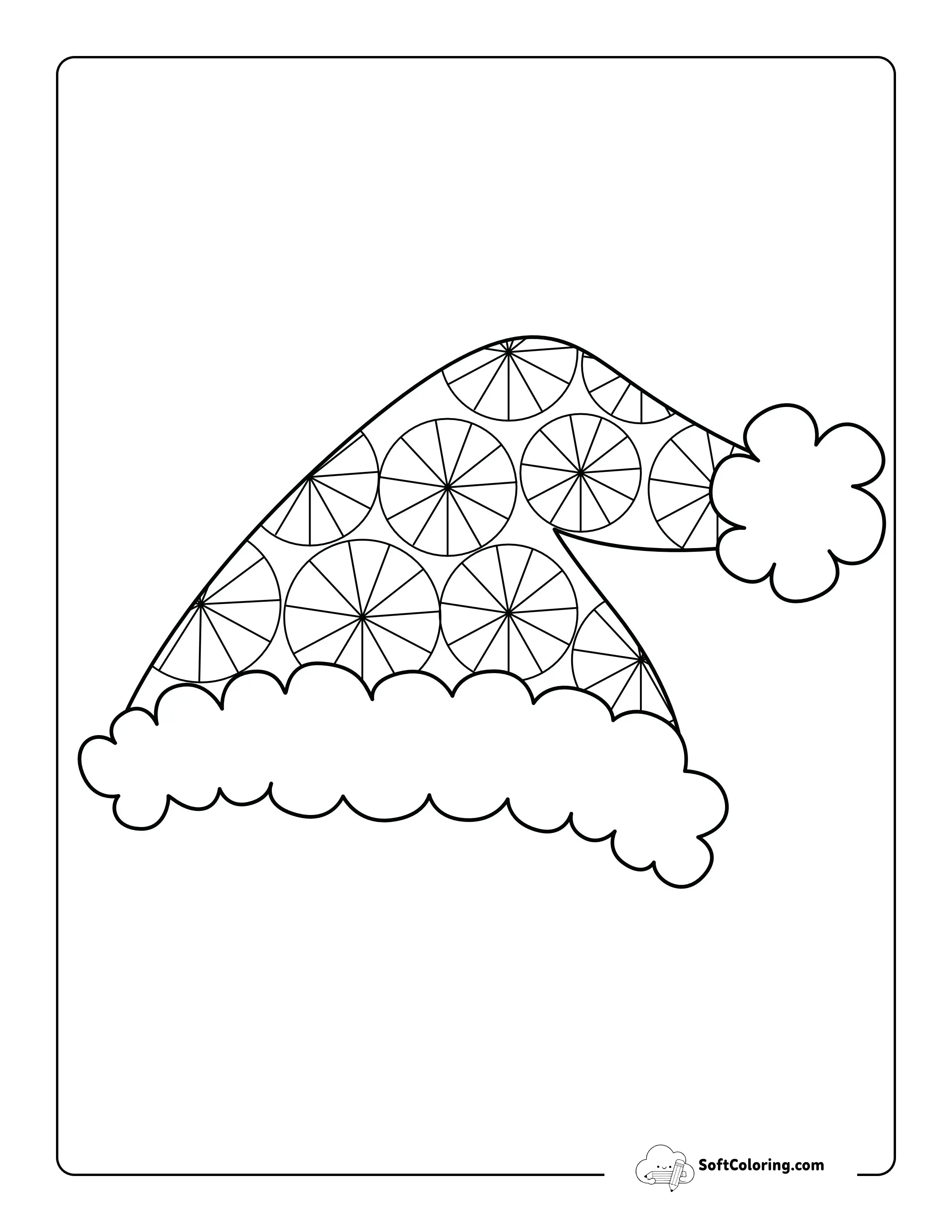 Santa Hat Coloring Sheet For Kids
