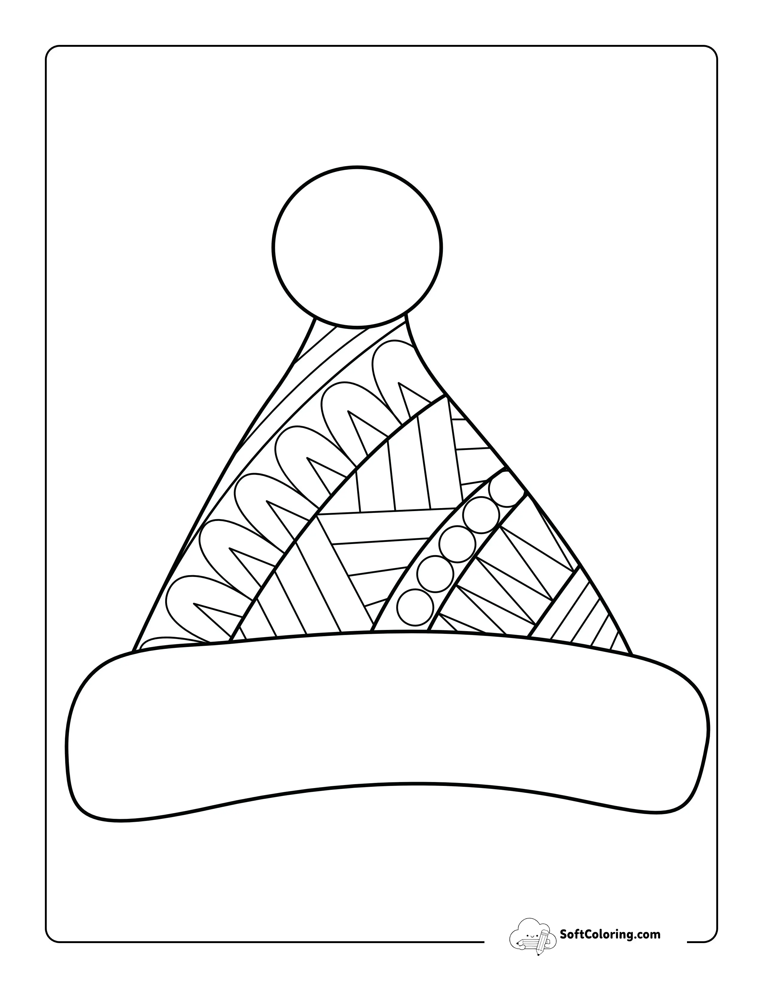 Santa Hat Coloring Page