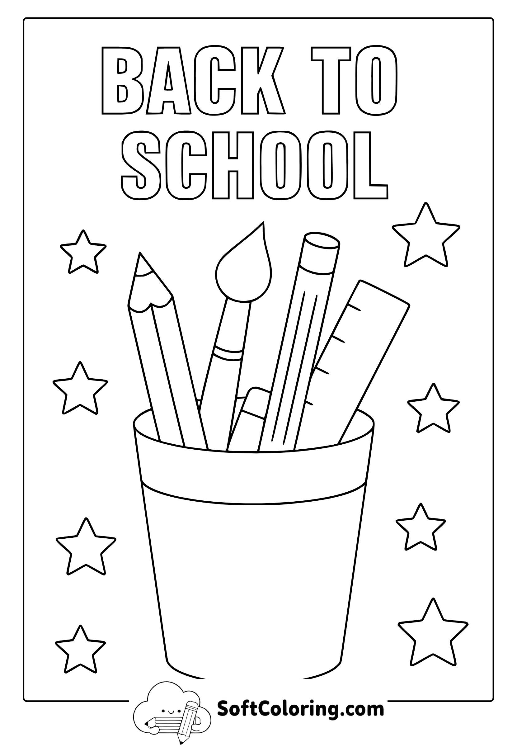 school materials coloring page