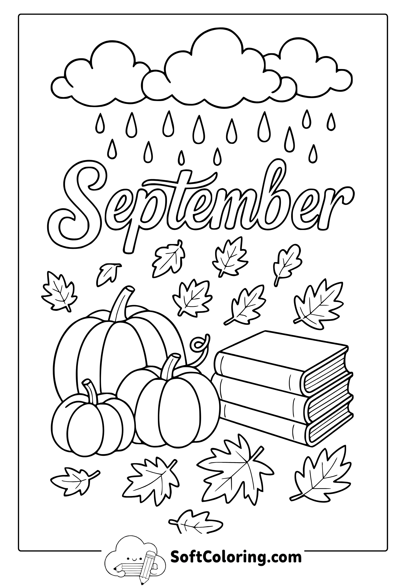 september rain coloring page