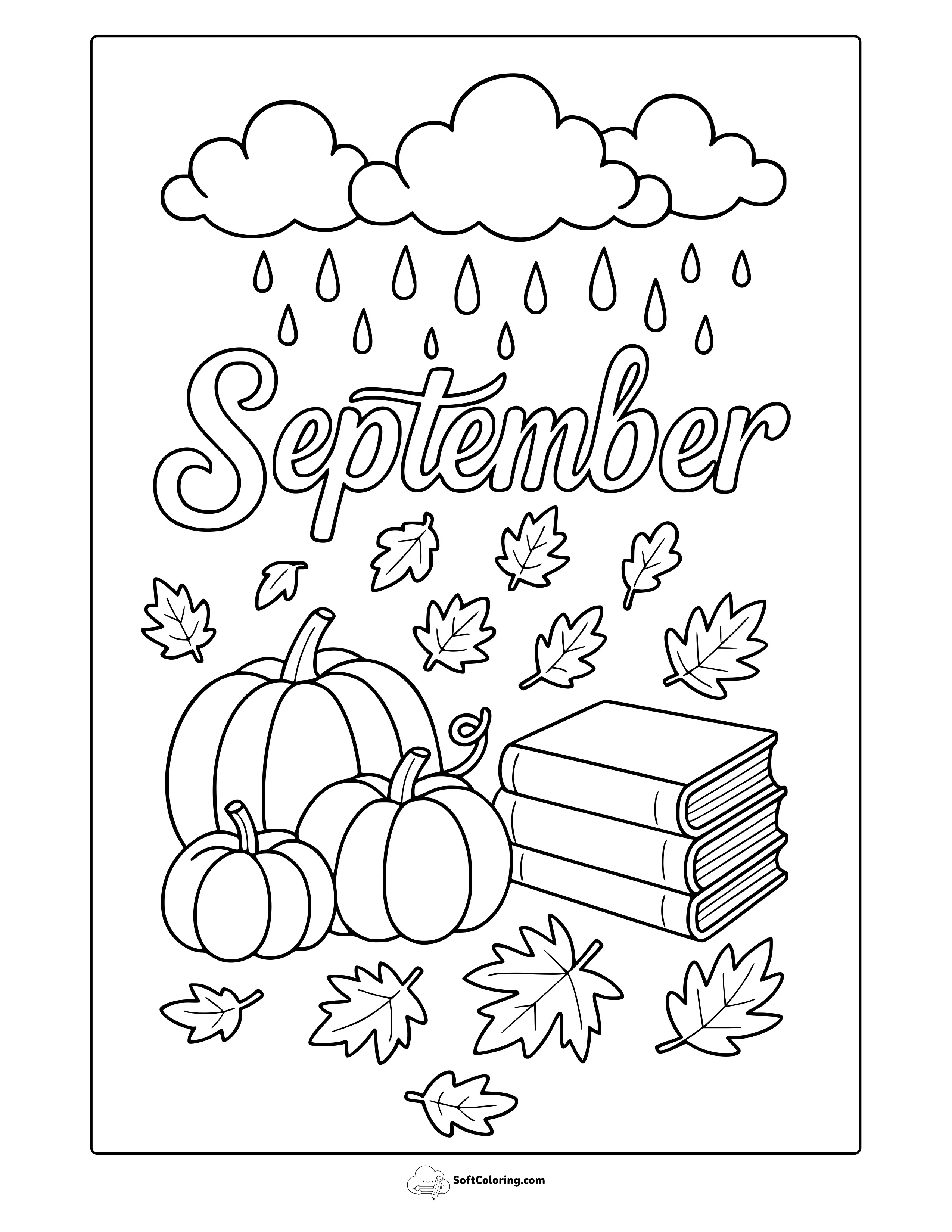 September Rain Coloring Page