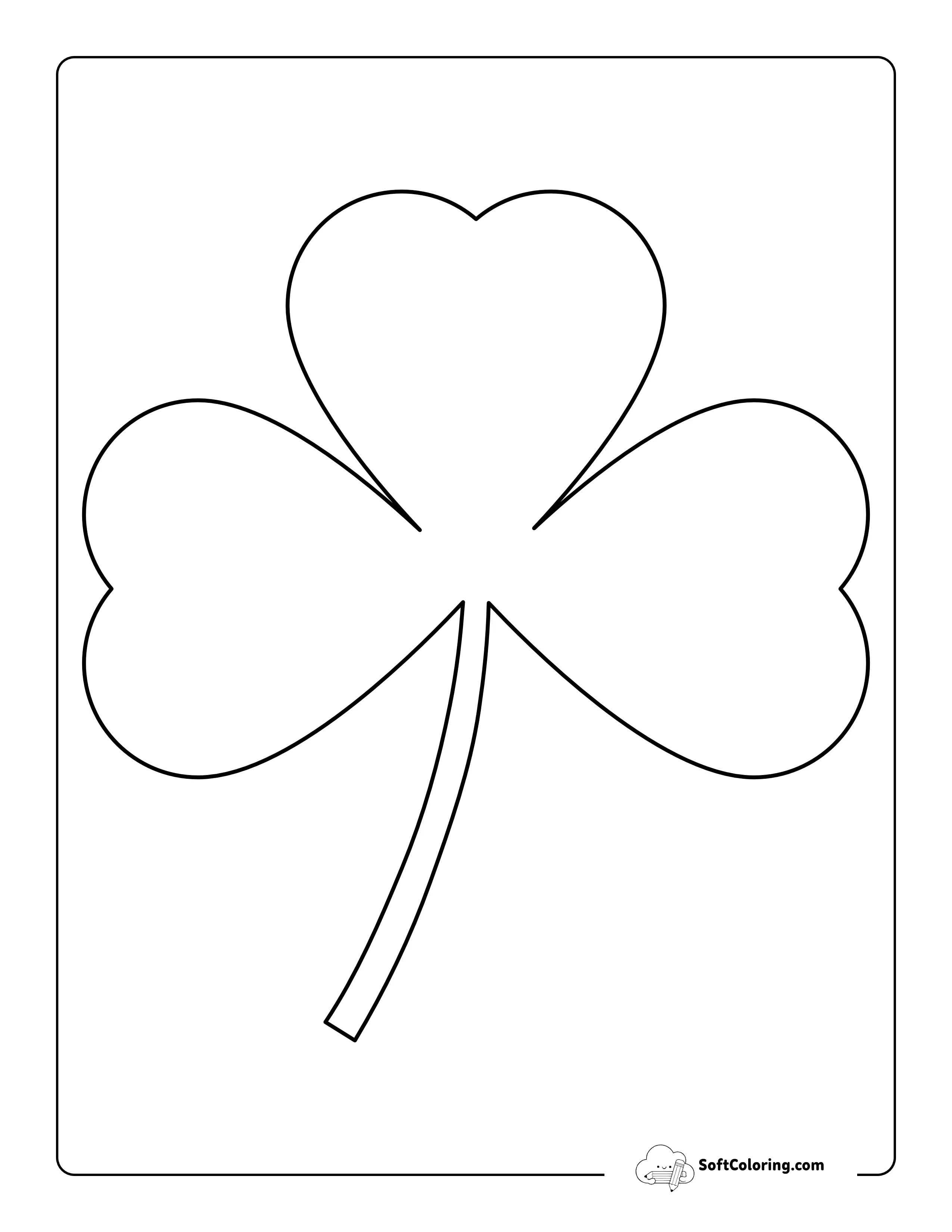 Shamrock Coloring Page For Kids