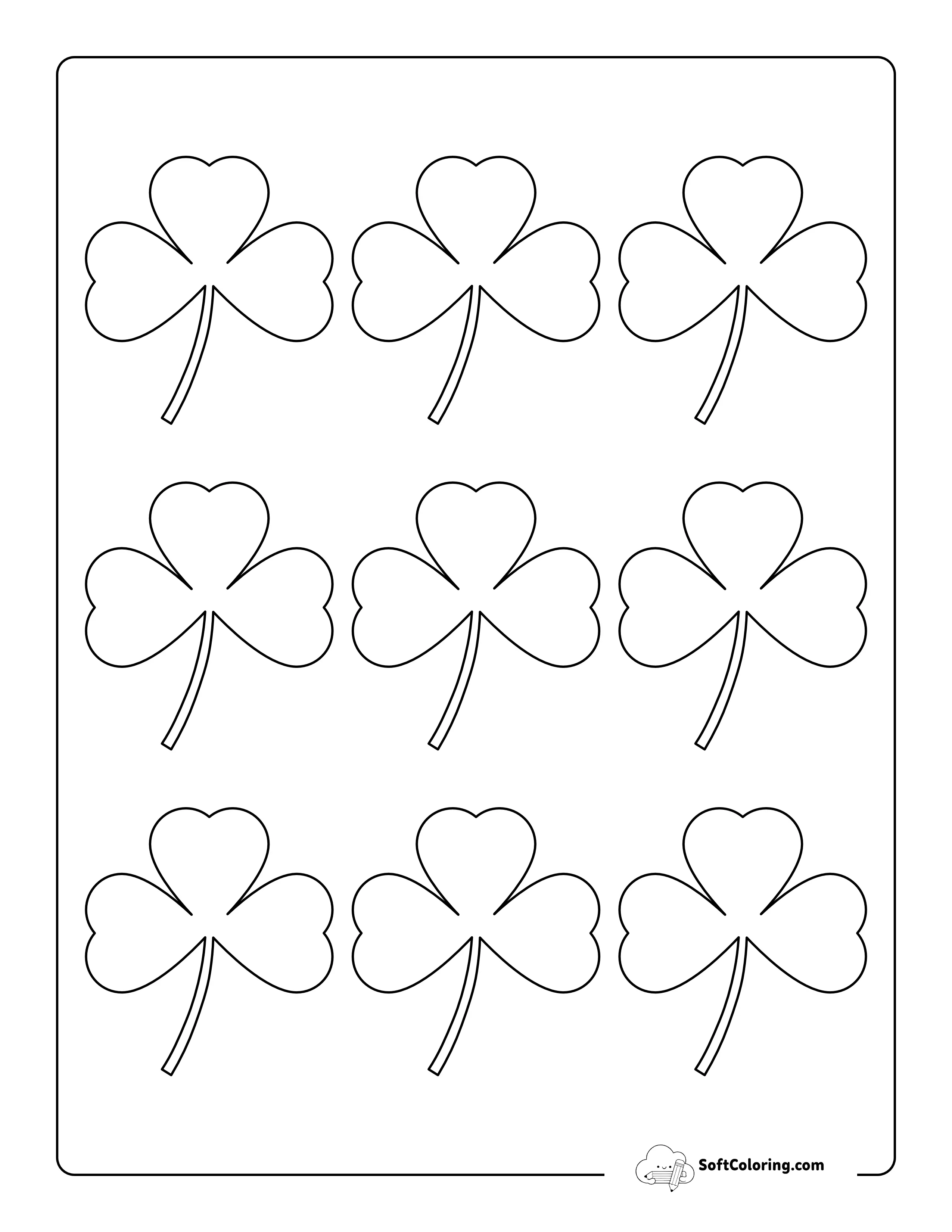 Heart-Shaped Shamrock Template - Extra Small