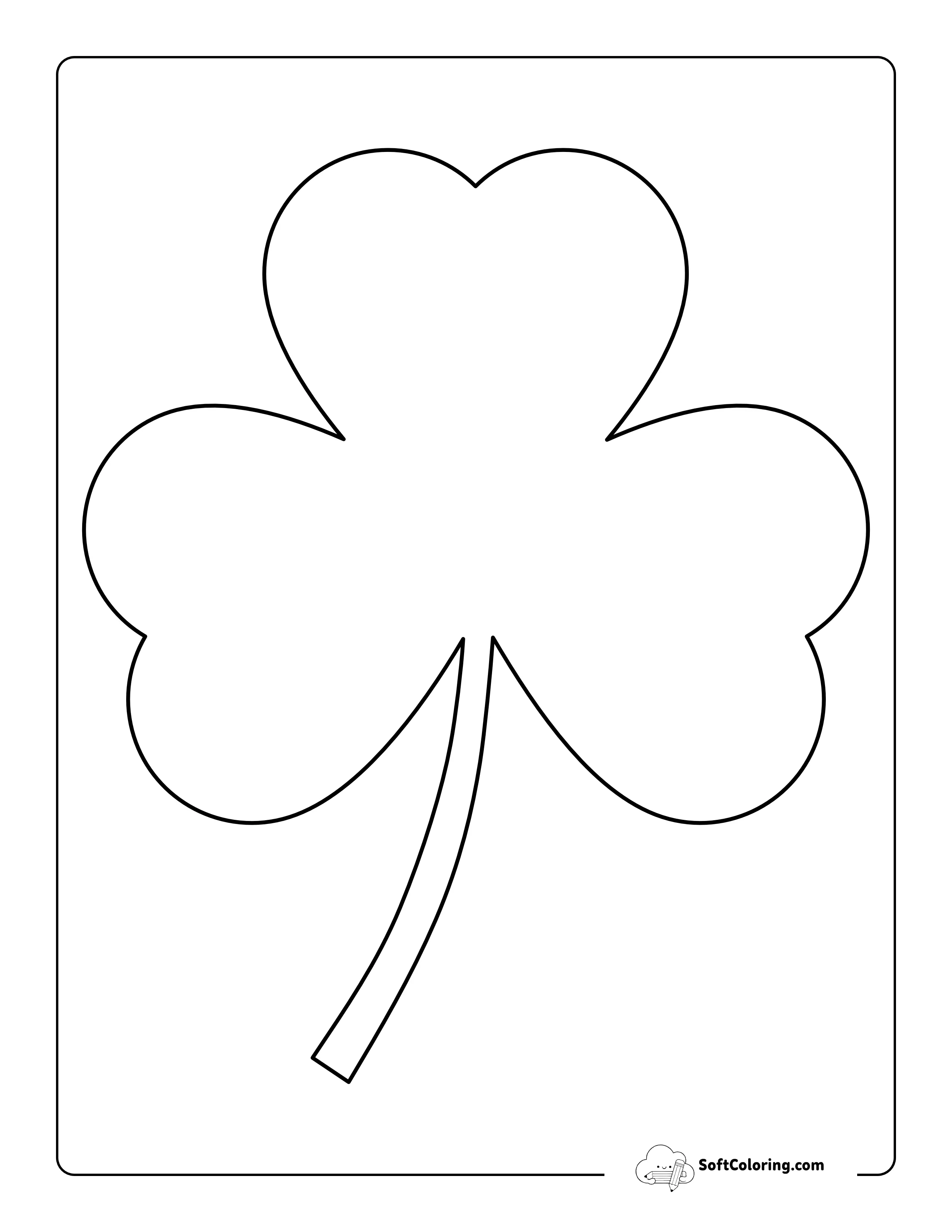 Traditional Shamrock Outline To Color