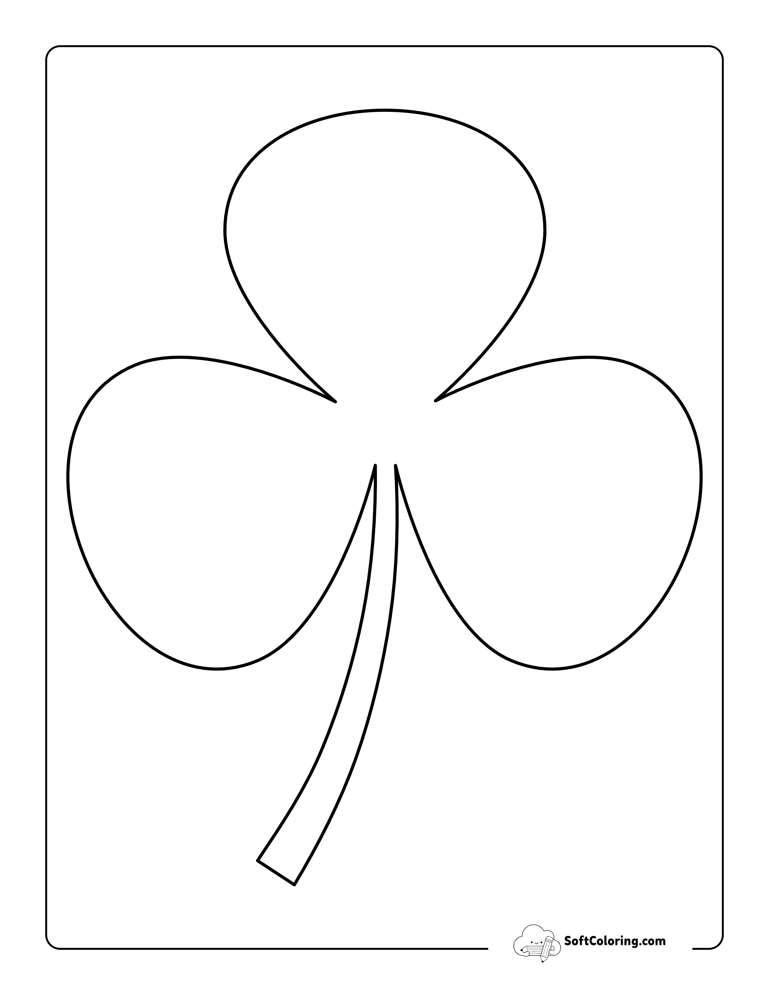 Smooth Shamrock Template - Large