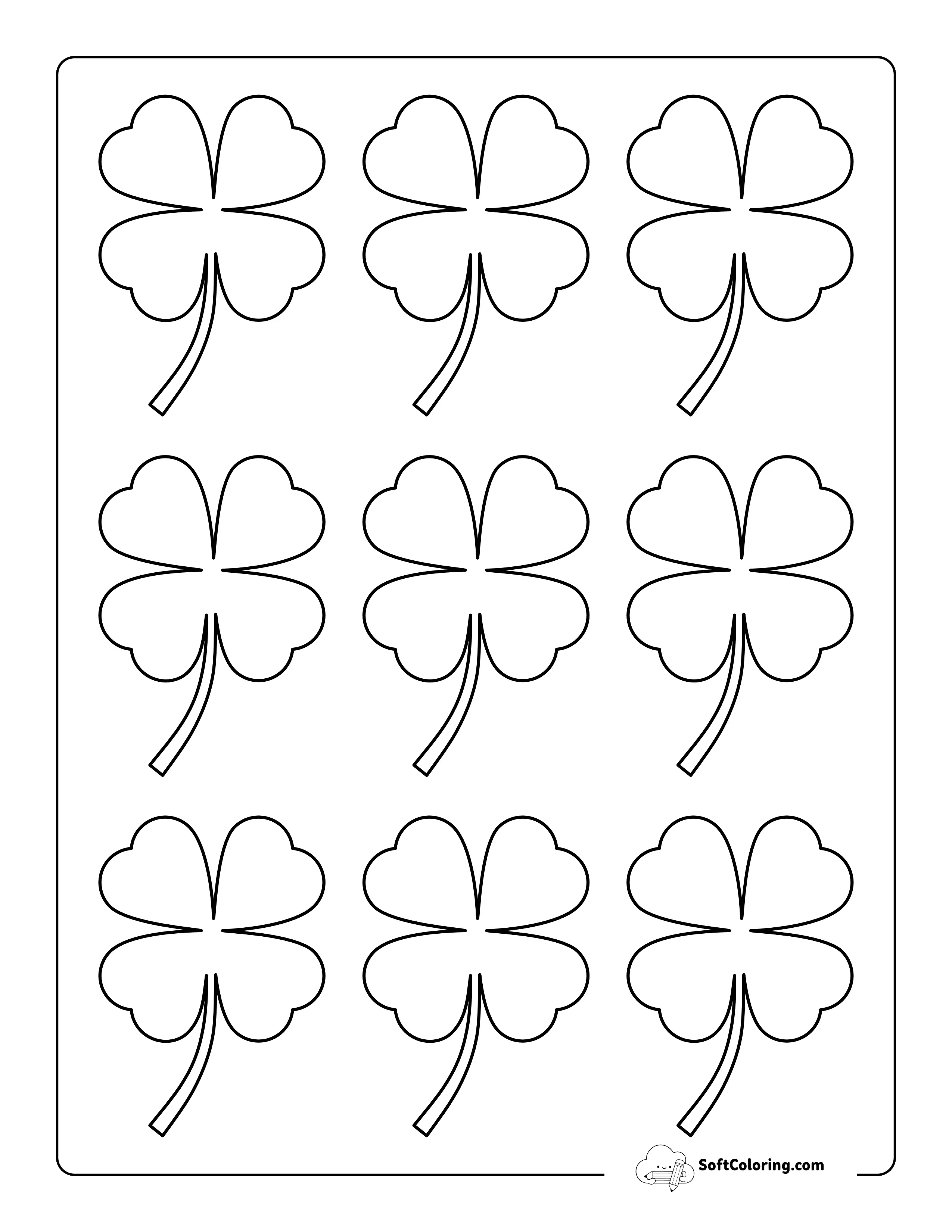 Heart-Shaped Four Leaf "Shamrock" Outline - Extra Small