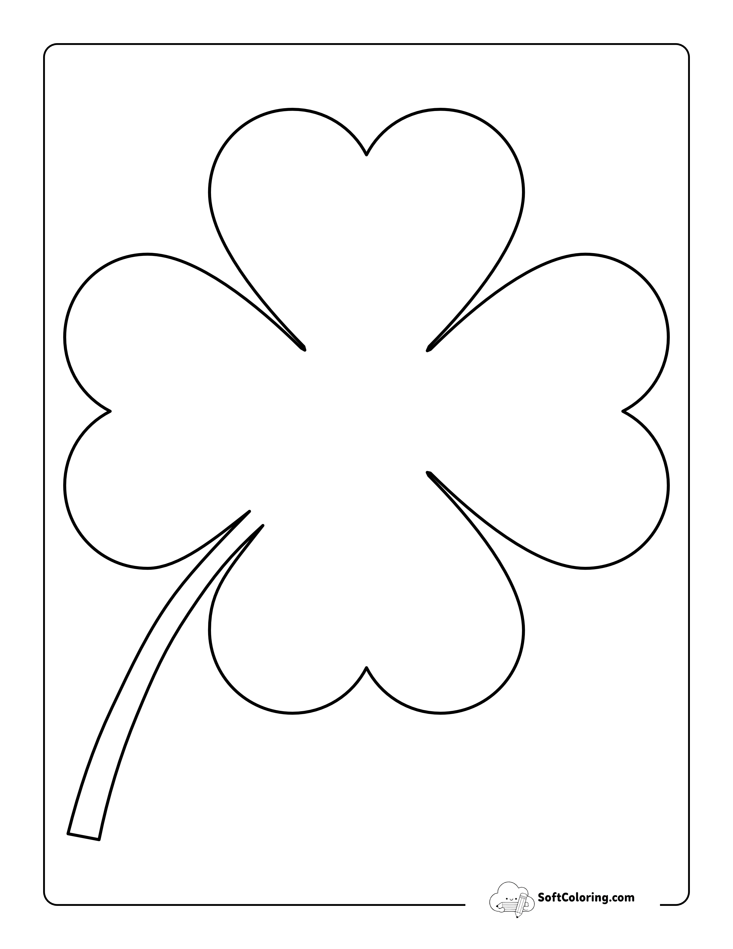 Classic Four Leaf "Shamrock" Template - Large