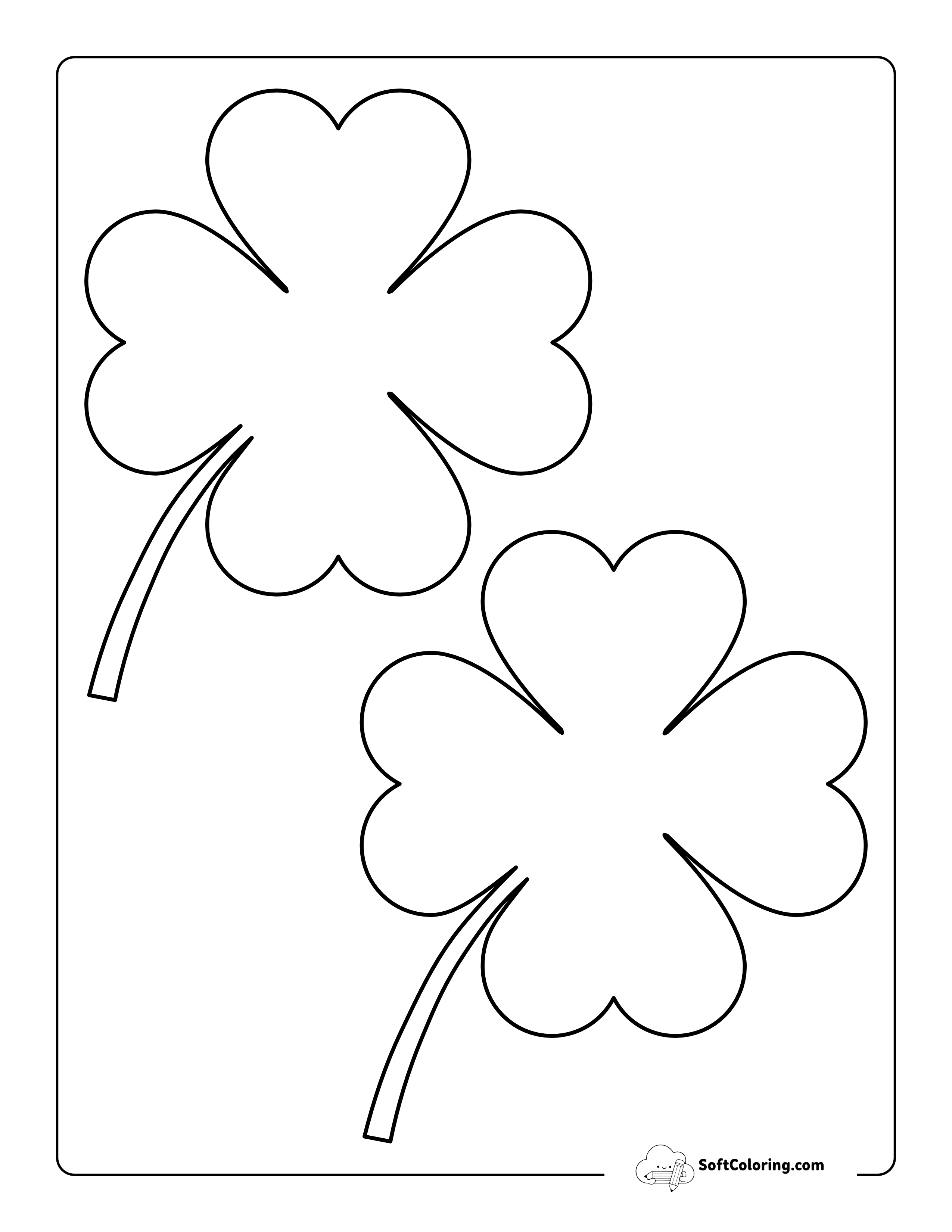 Classic Four Leaf "Shamrock" Template - Medium