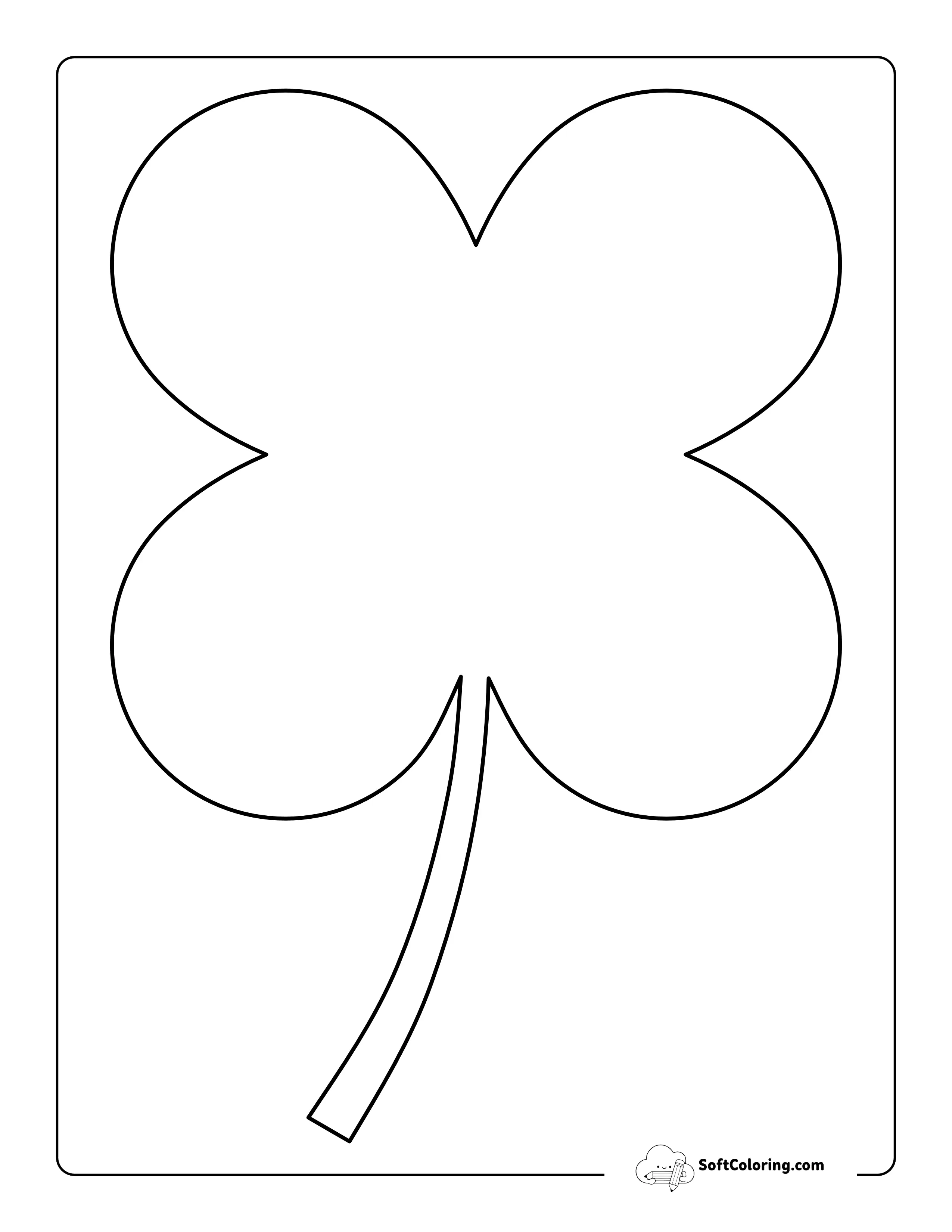 Four-Leaf Shamrock Picture To Color