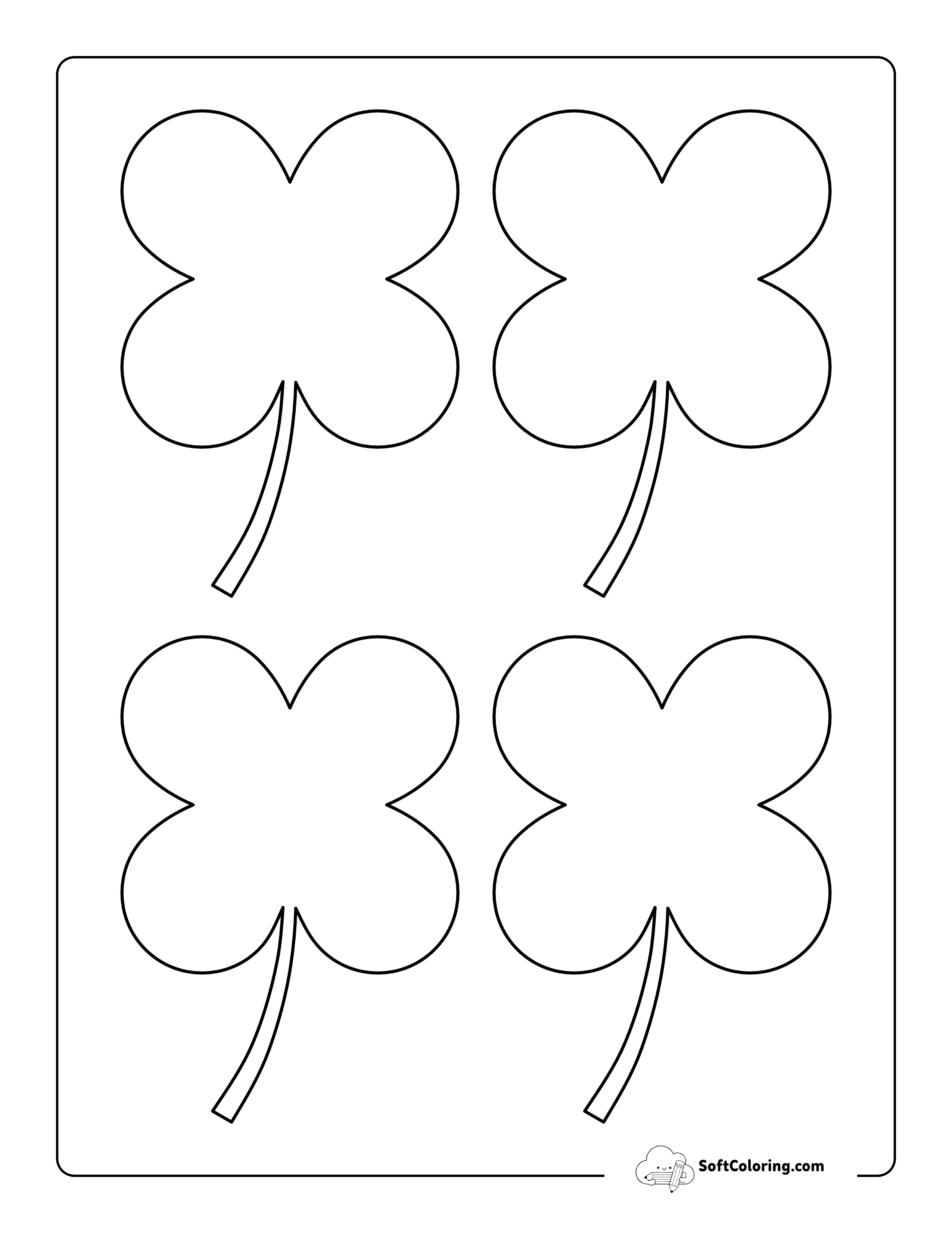 Smooth Four Leaf "Shamrock" To Print - Small
