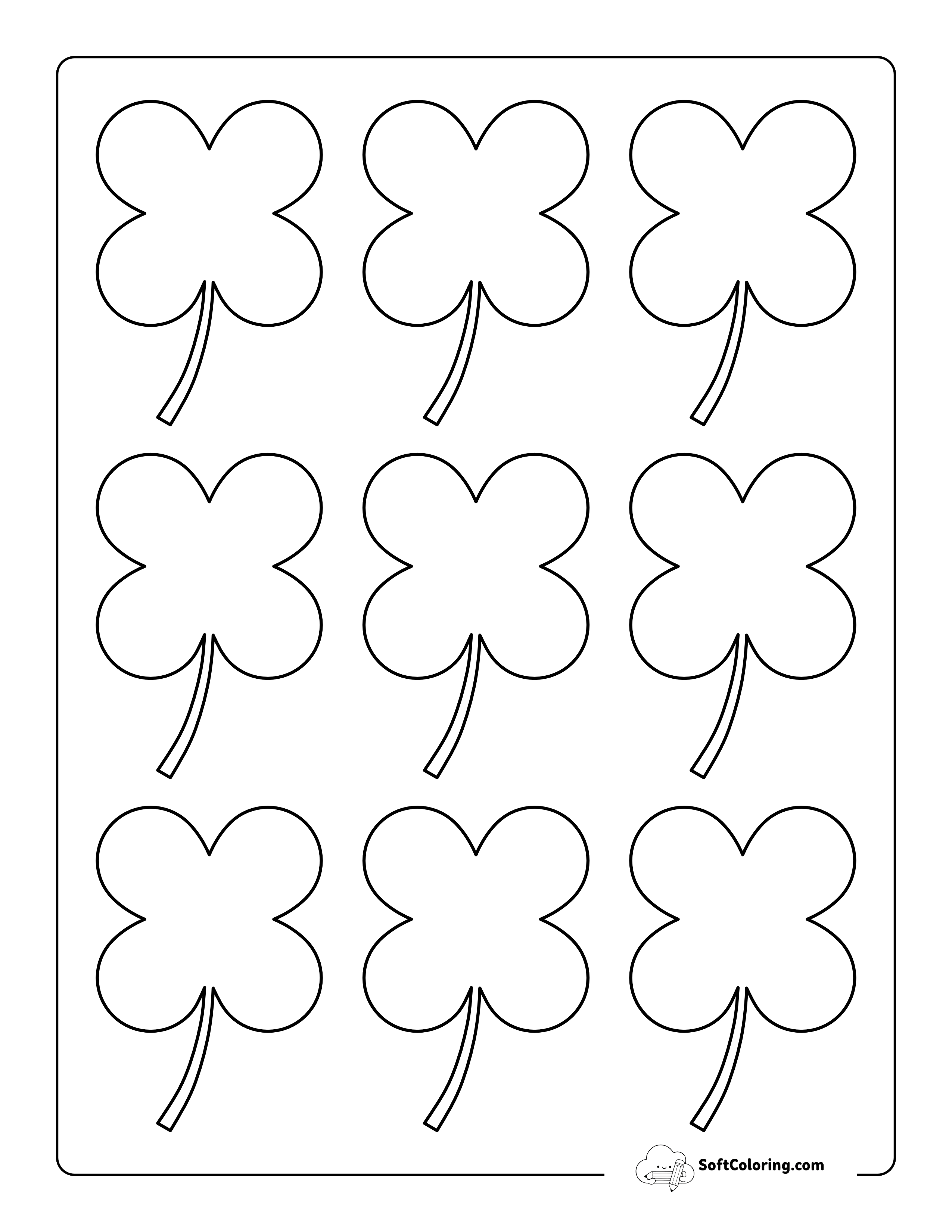 Smooth Four Leaf "Shamrock" To Print - Extra Small