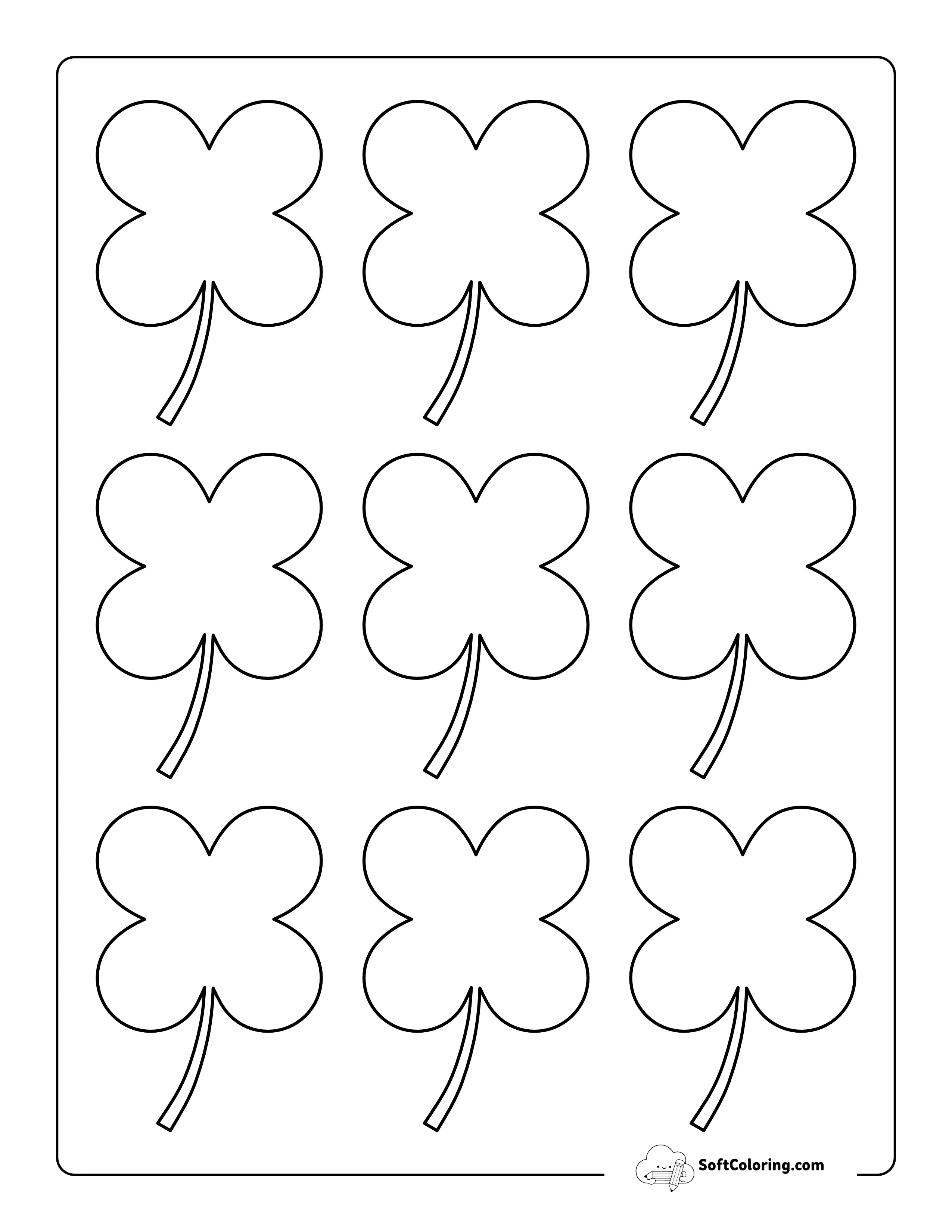 Smooth Four Leaf "Shamrock" To Print - Extra Small