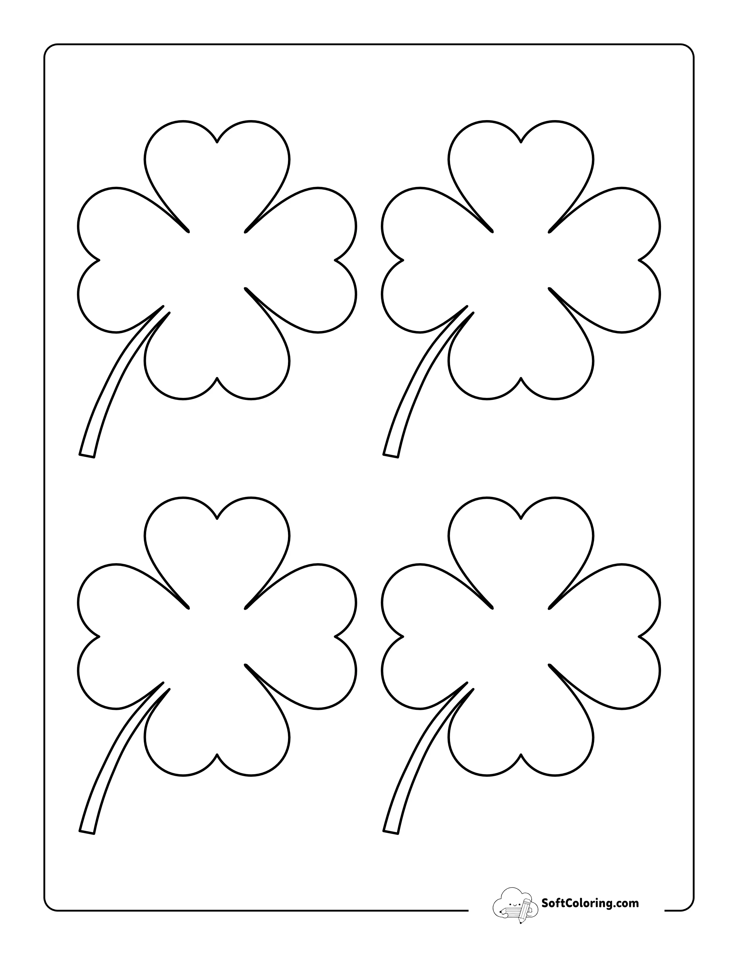 Classic Four Leaf "Shamrock" Template - Small
