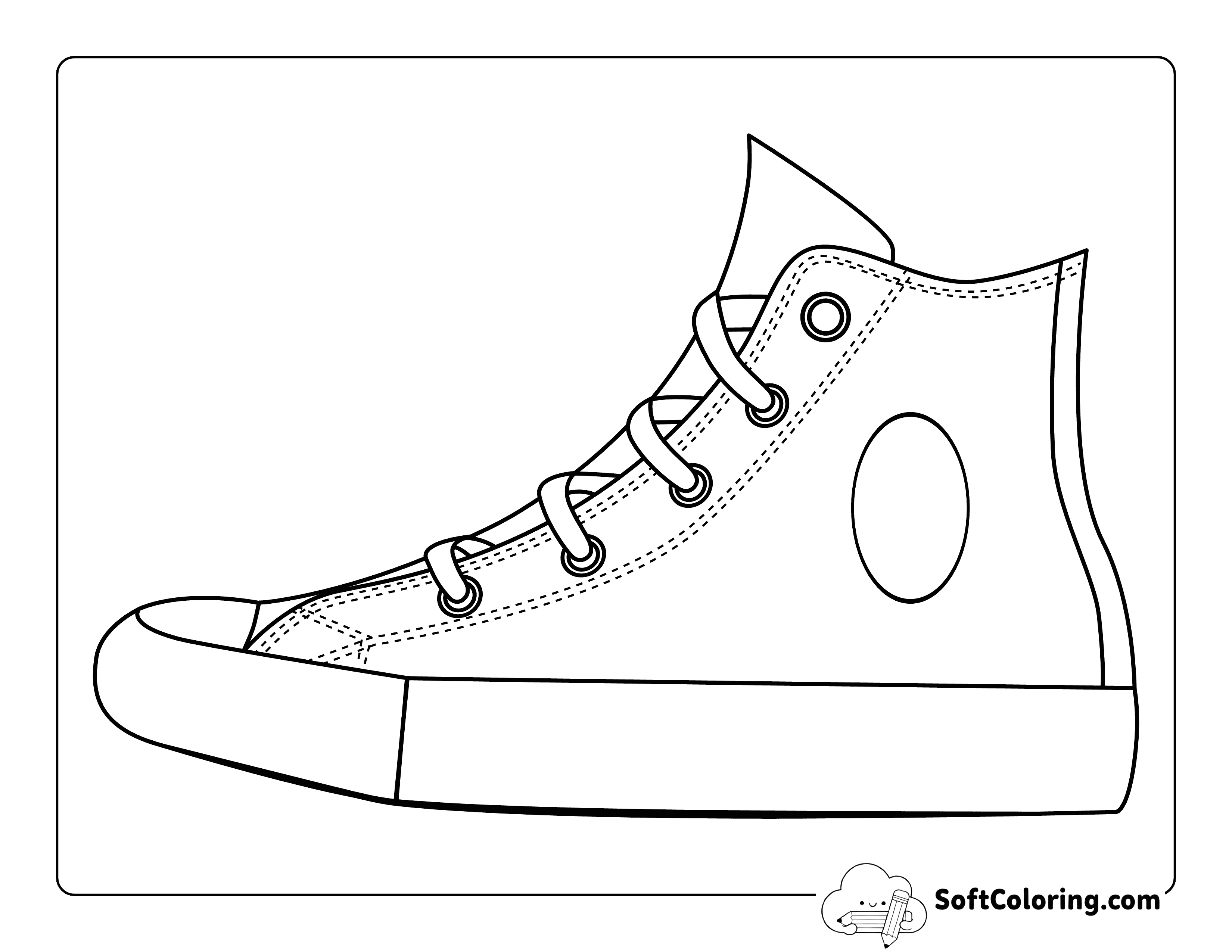 Cool Converse Style High Top Sneaker Shoe Printable
