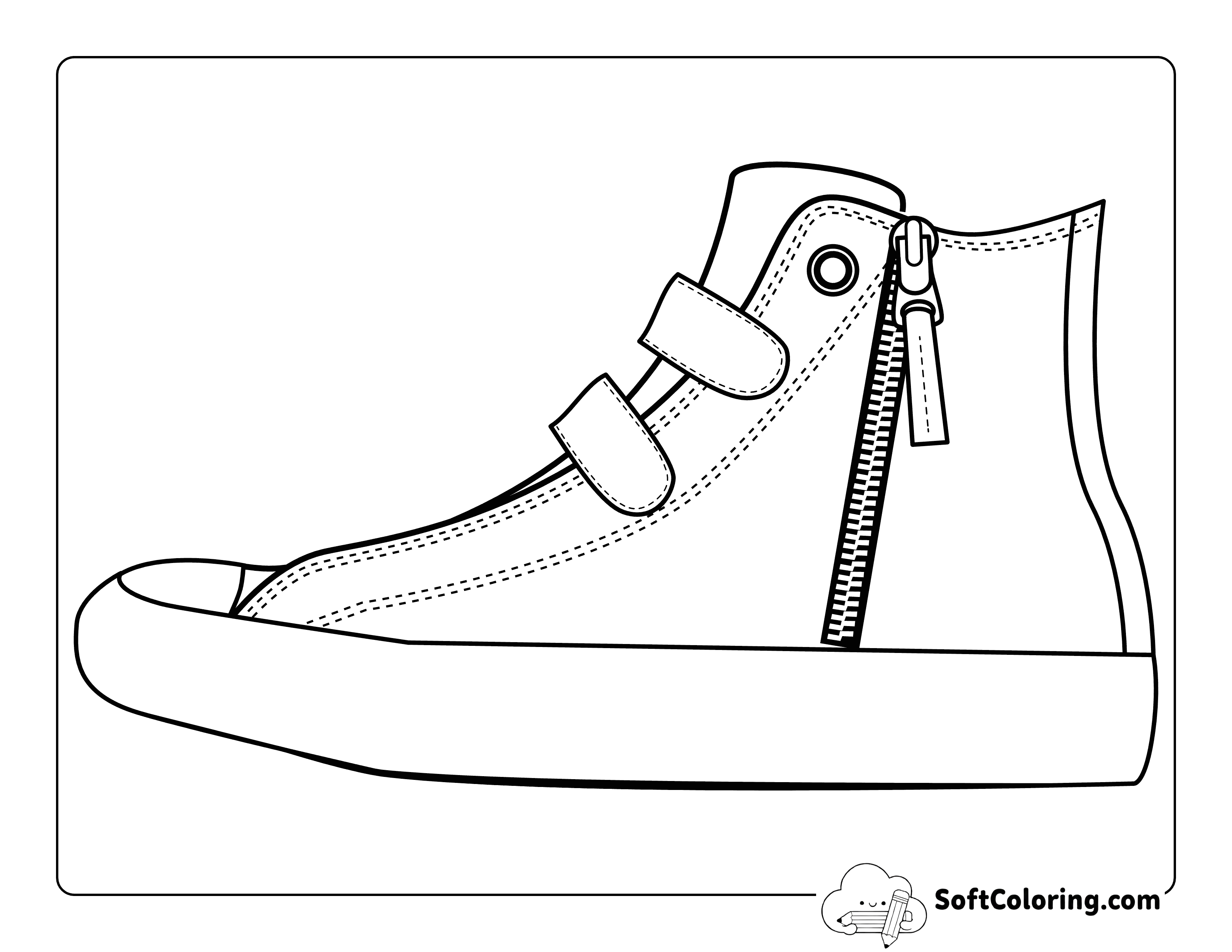 Cool High Top Sneakers Coloring Page Printable