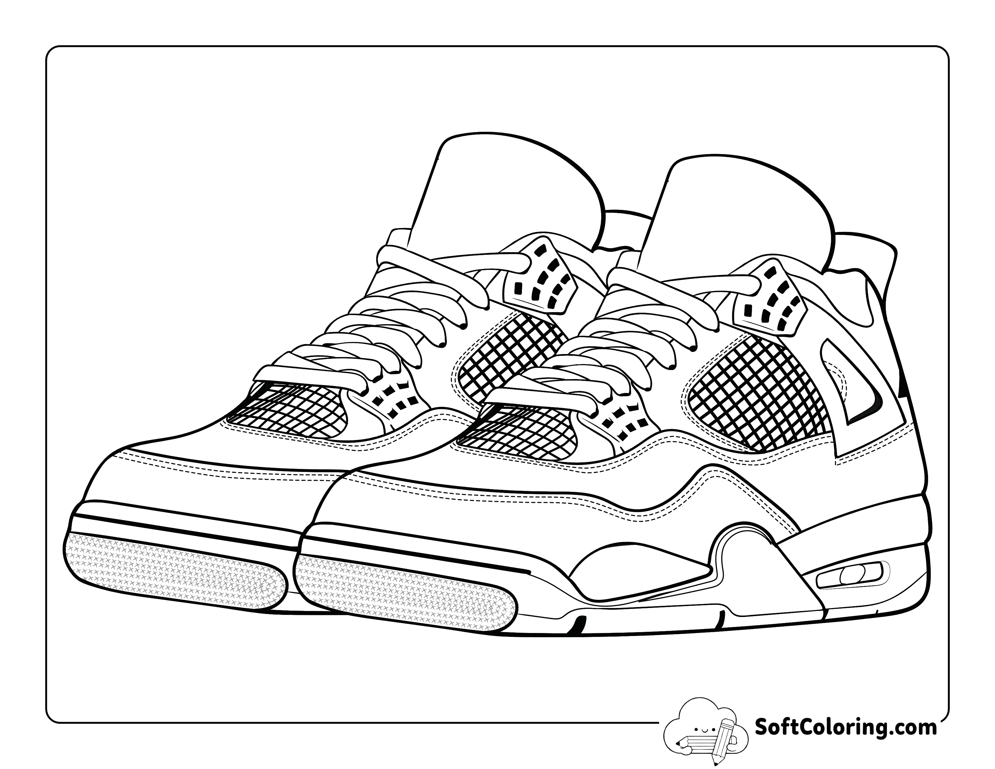 Drippy Style Basketball Shoe Coloring Page