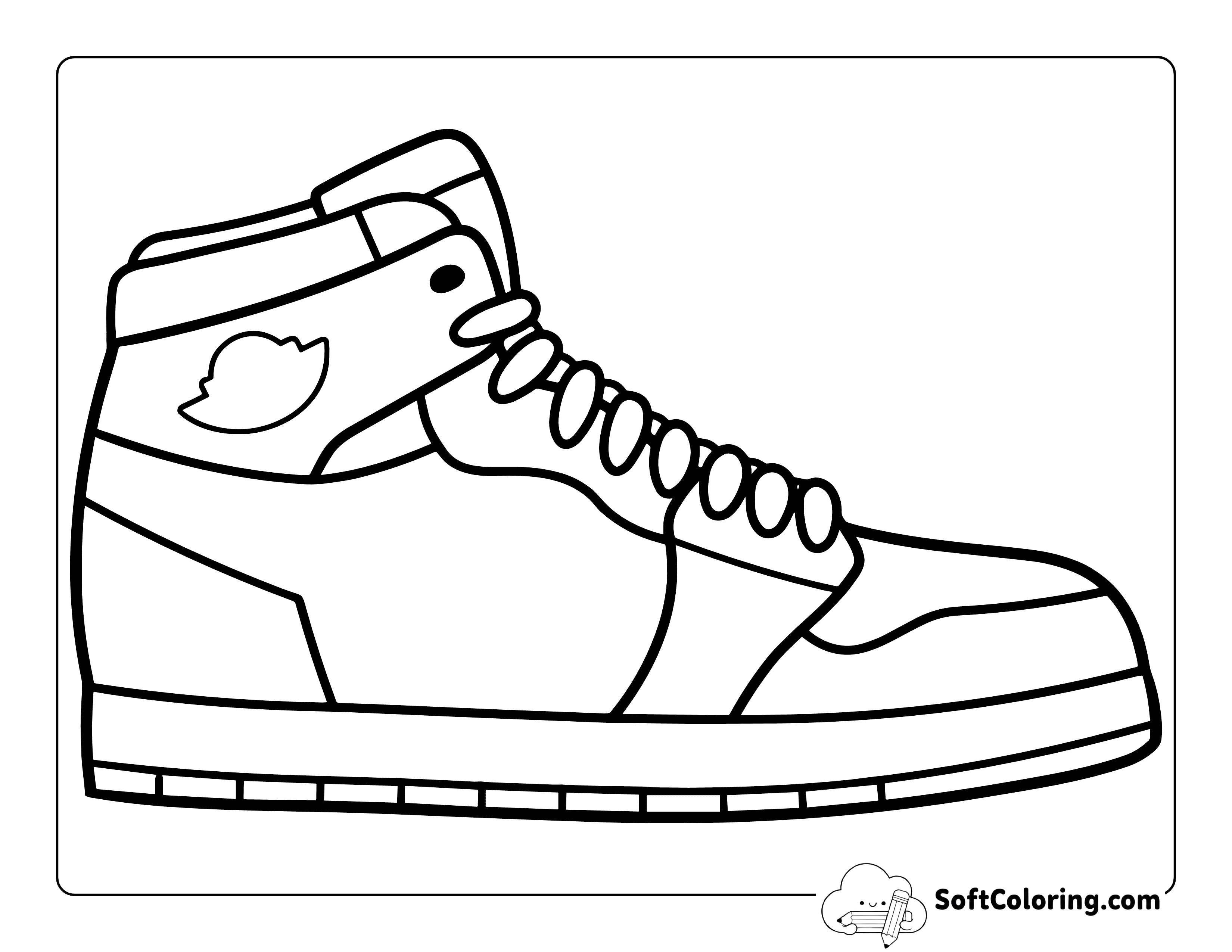 Drippy Air Jordan Style Shoe Drawing to Color