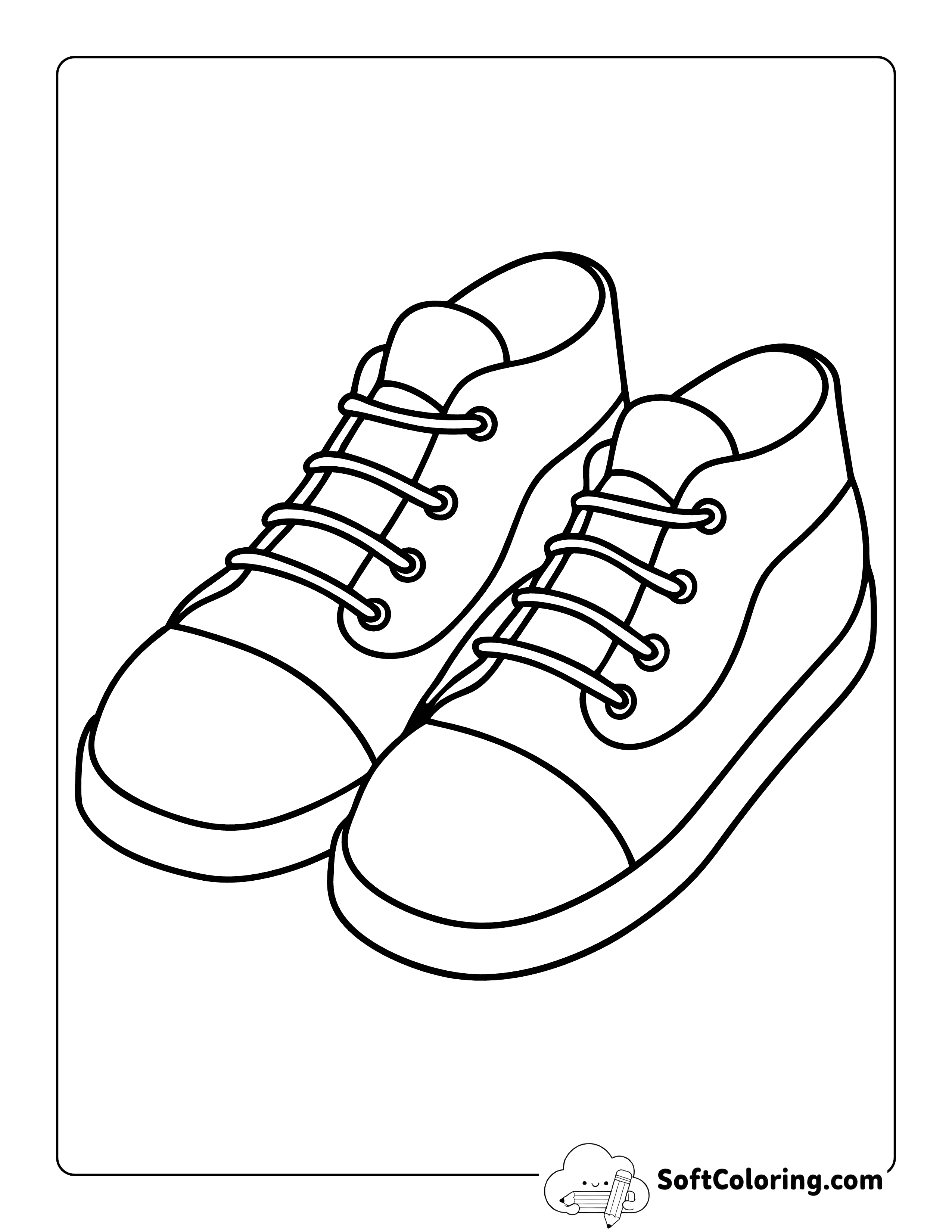 Simple Chic Sneaker Shoe Coloring Page