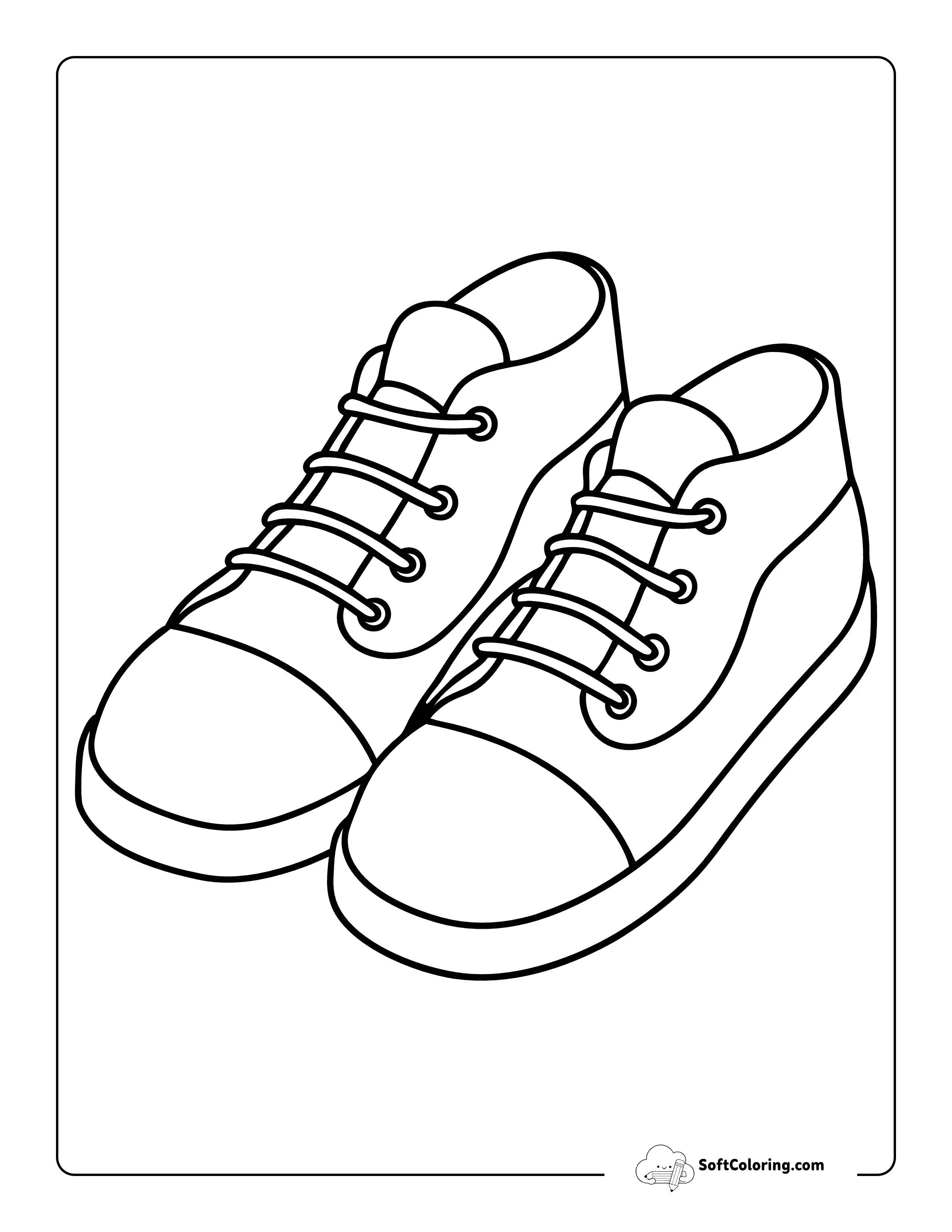 Simple Chic Sneaker Shoe Coloring Page