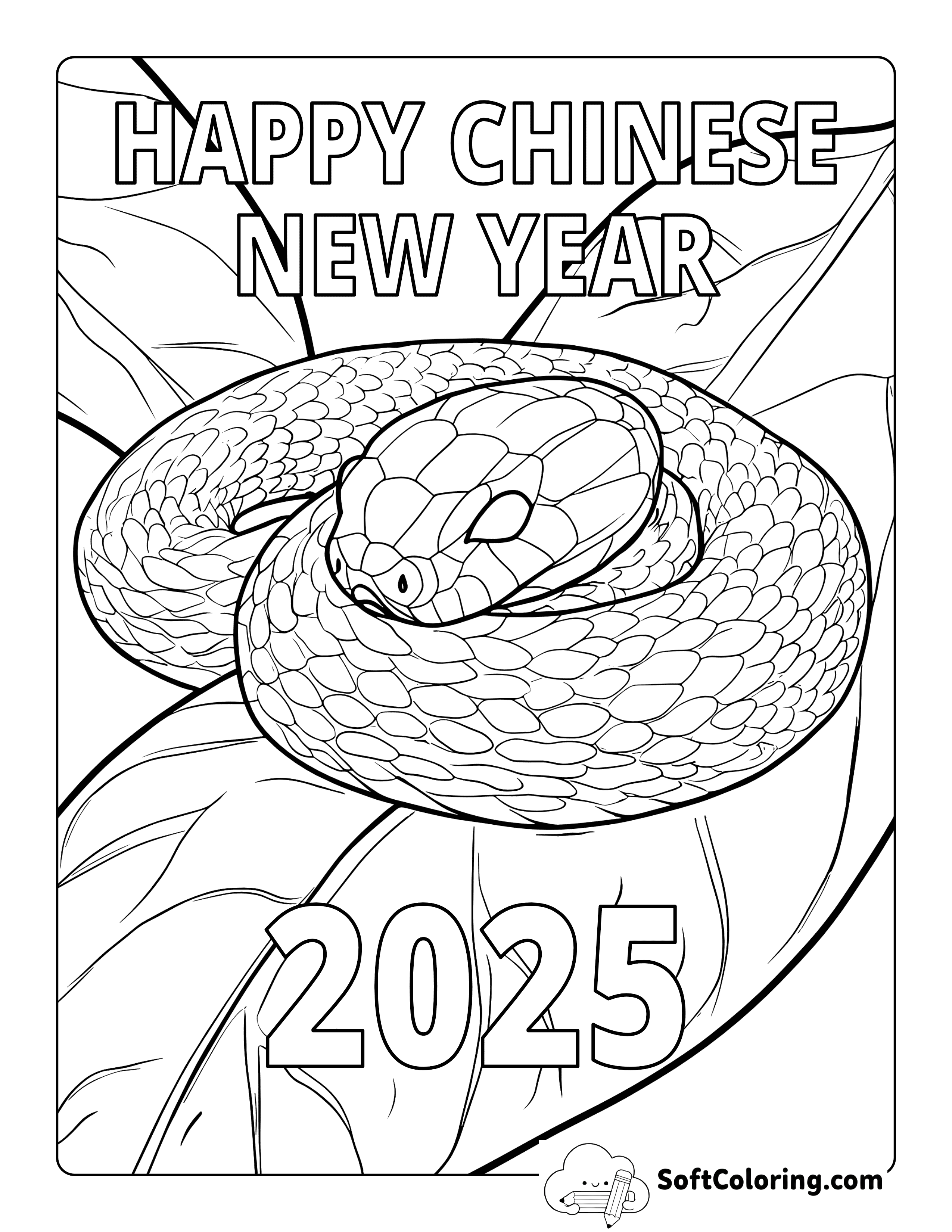 Chinese New Year Coloring Page for Adults