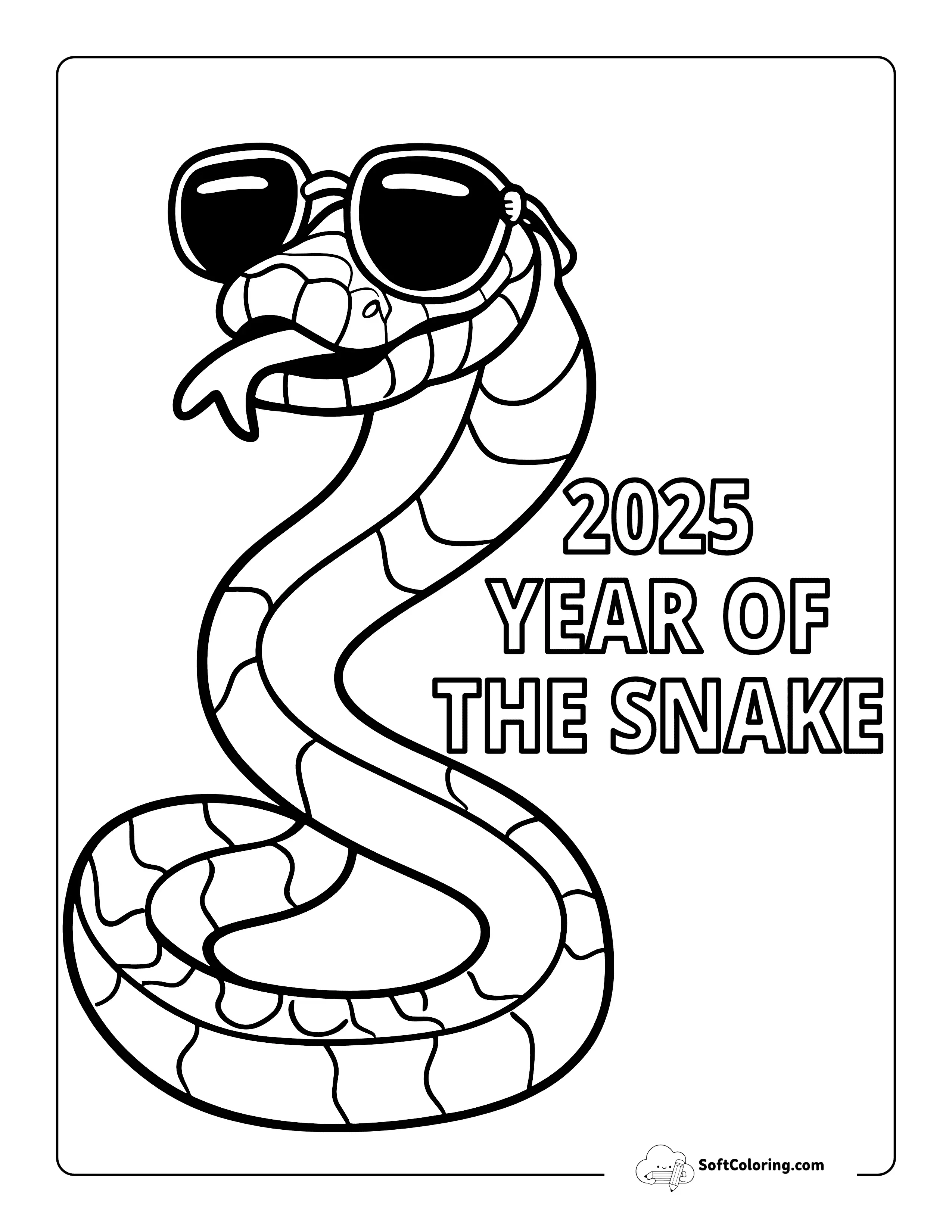 Cool Year Of The Snake Coloring Sheet For Kids