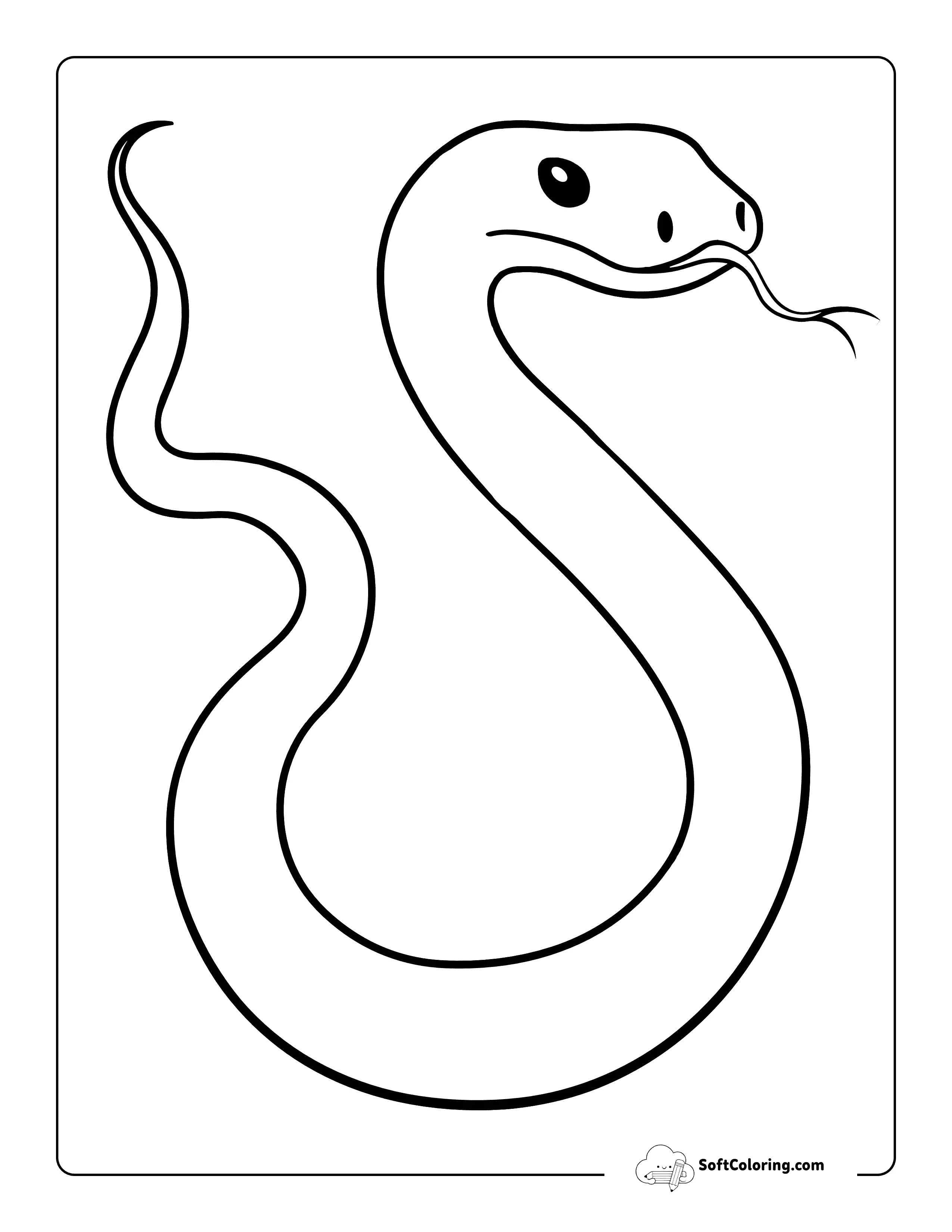 Simple Snake Coloring Sheet For Toddlers