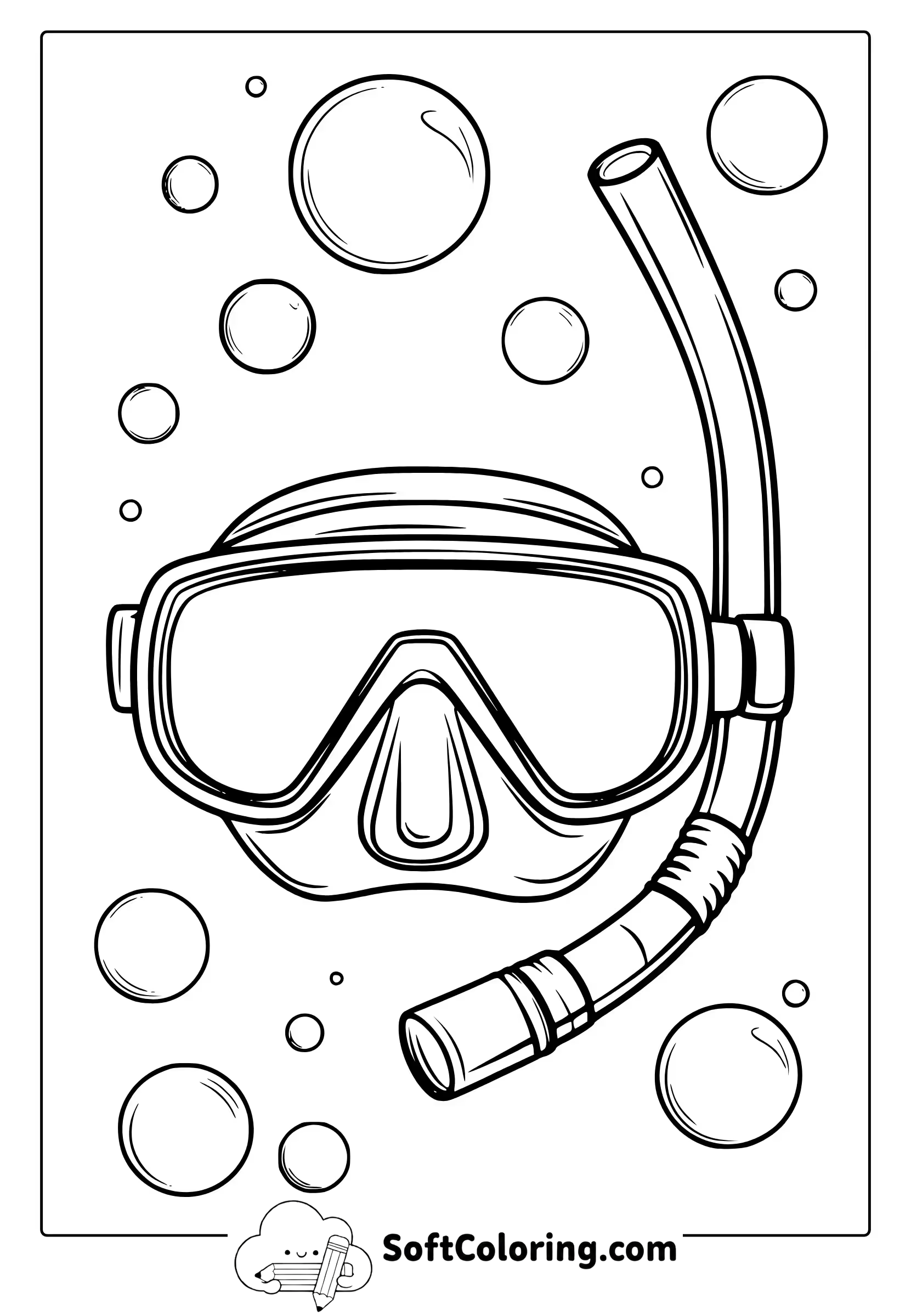 snorkeling gear coloring page