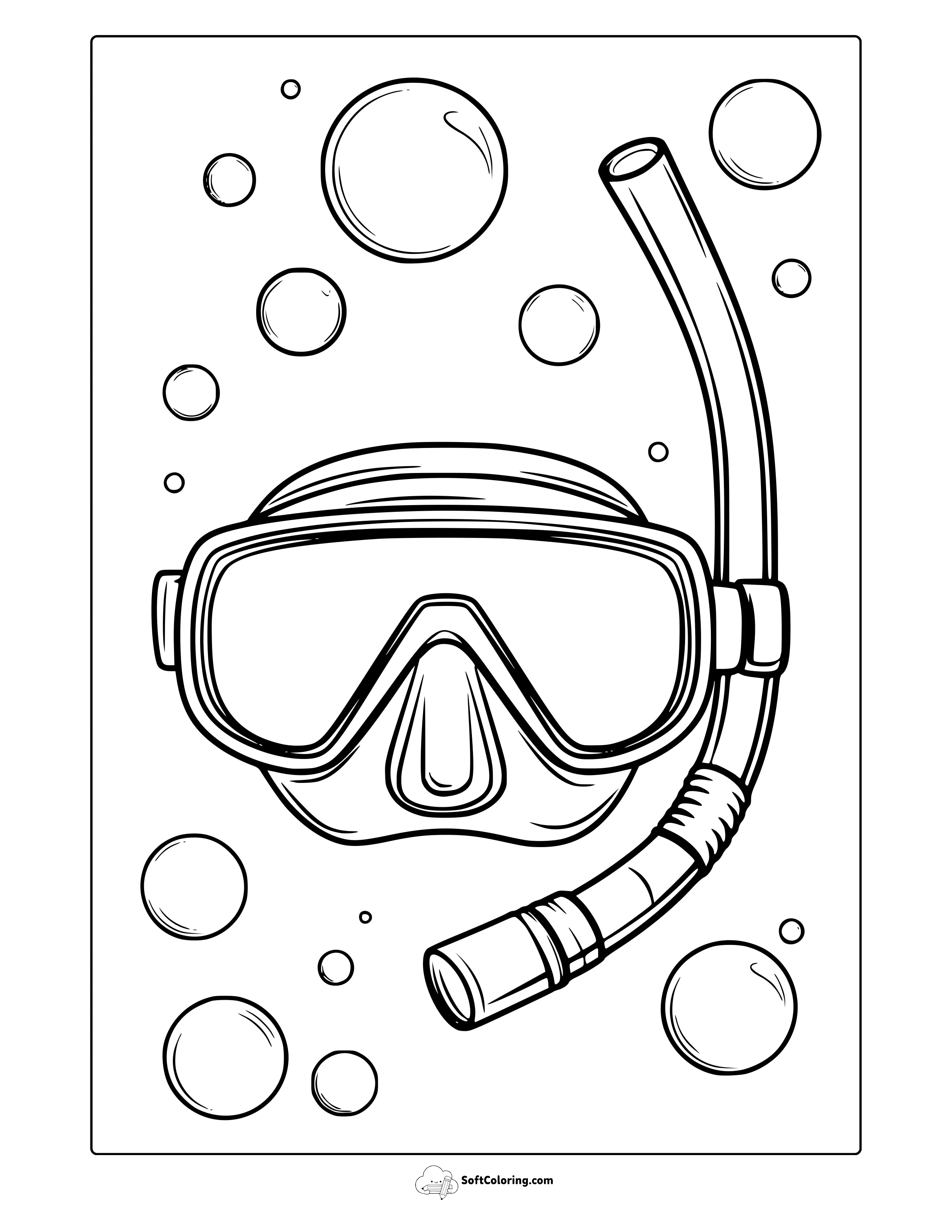 Snorkeling Gear Coloring Page