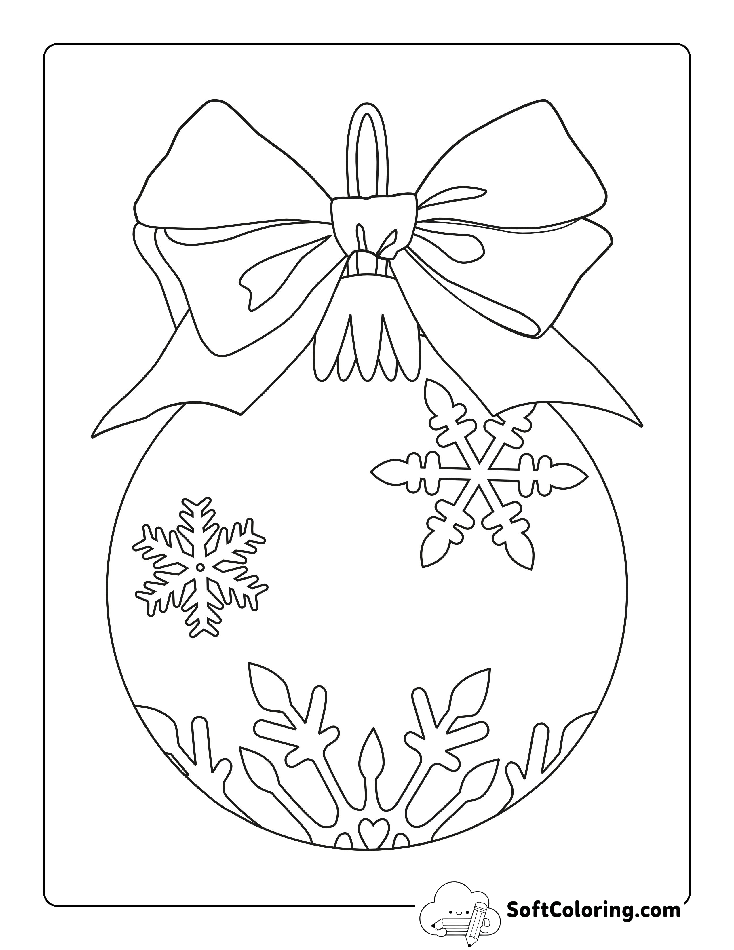 Large Snowflake Ornament Coloring Page