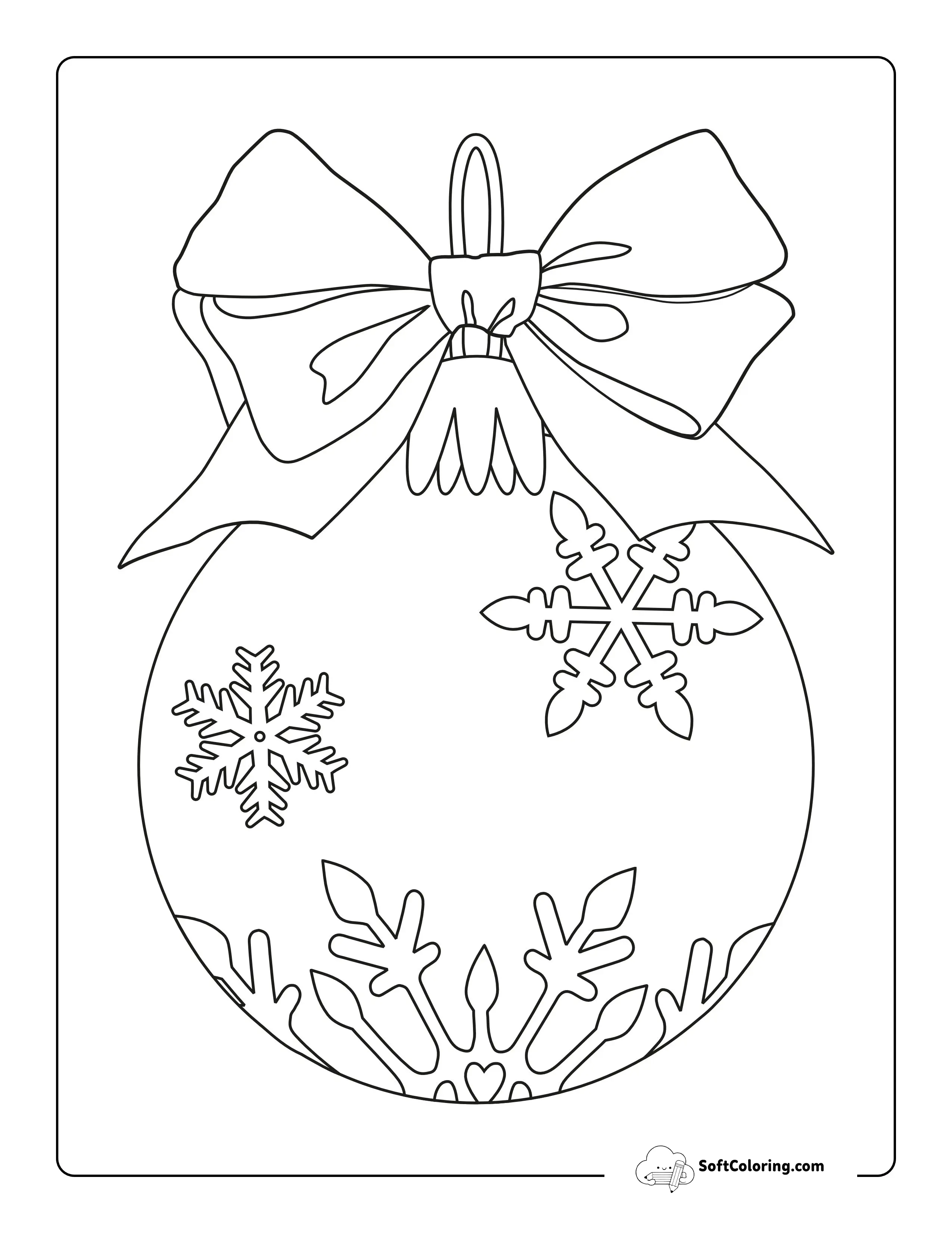 Large Snowflake Ornament Coloring Page