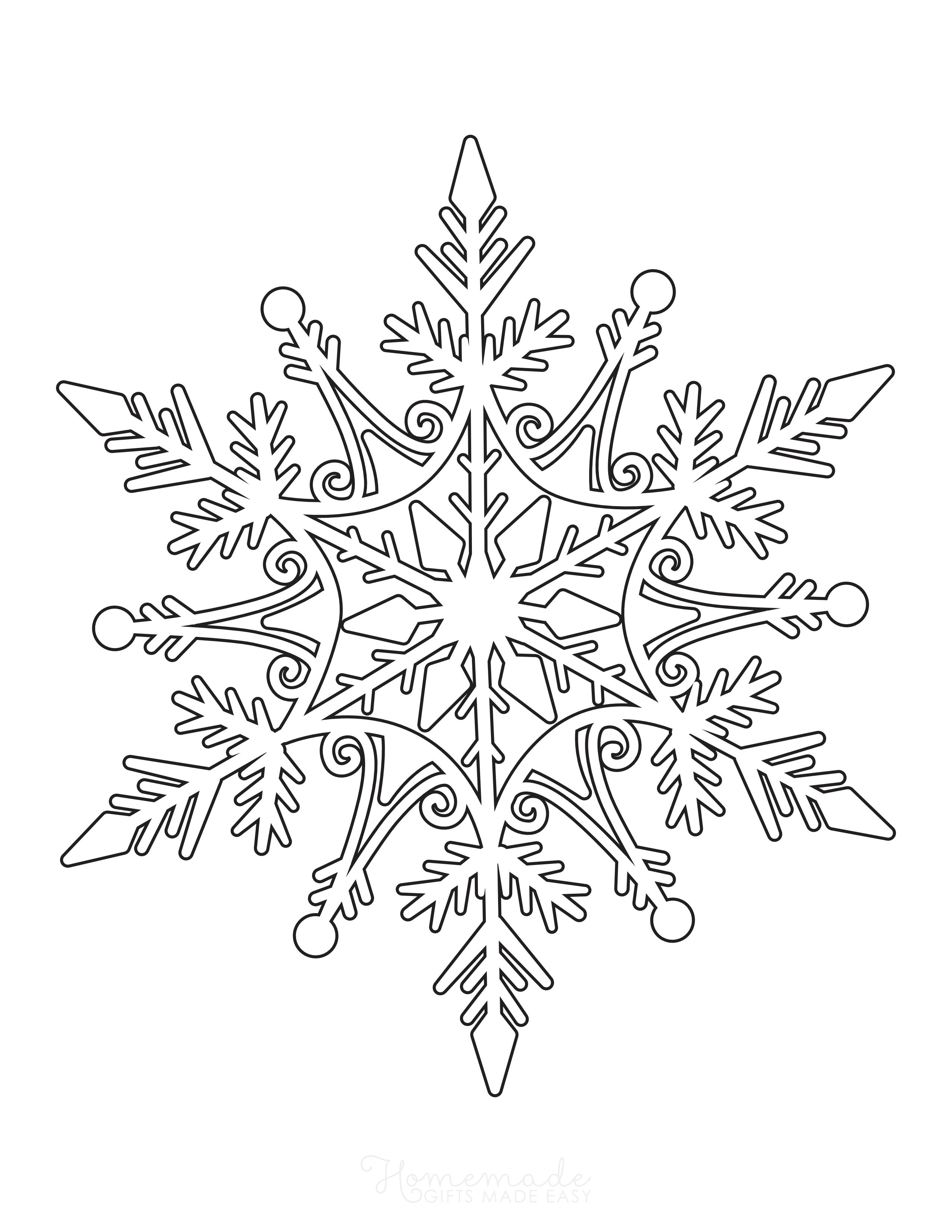 Large Frozen-style Snowflake Outline