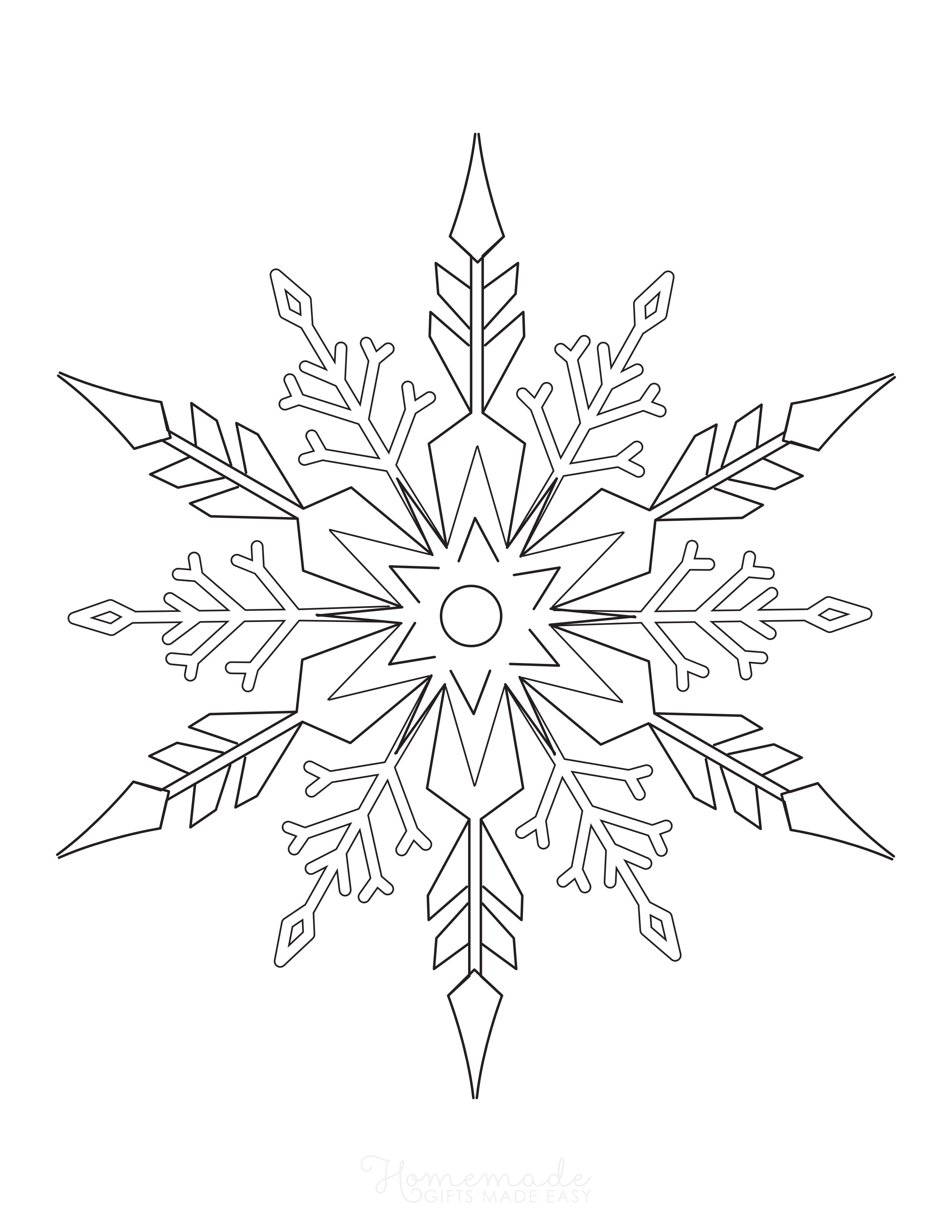 Beautiful Frozen-style Snowflake to Color